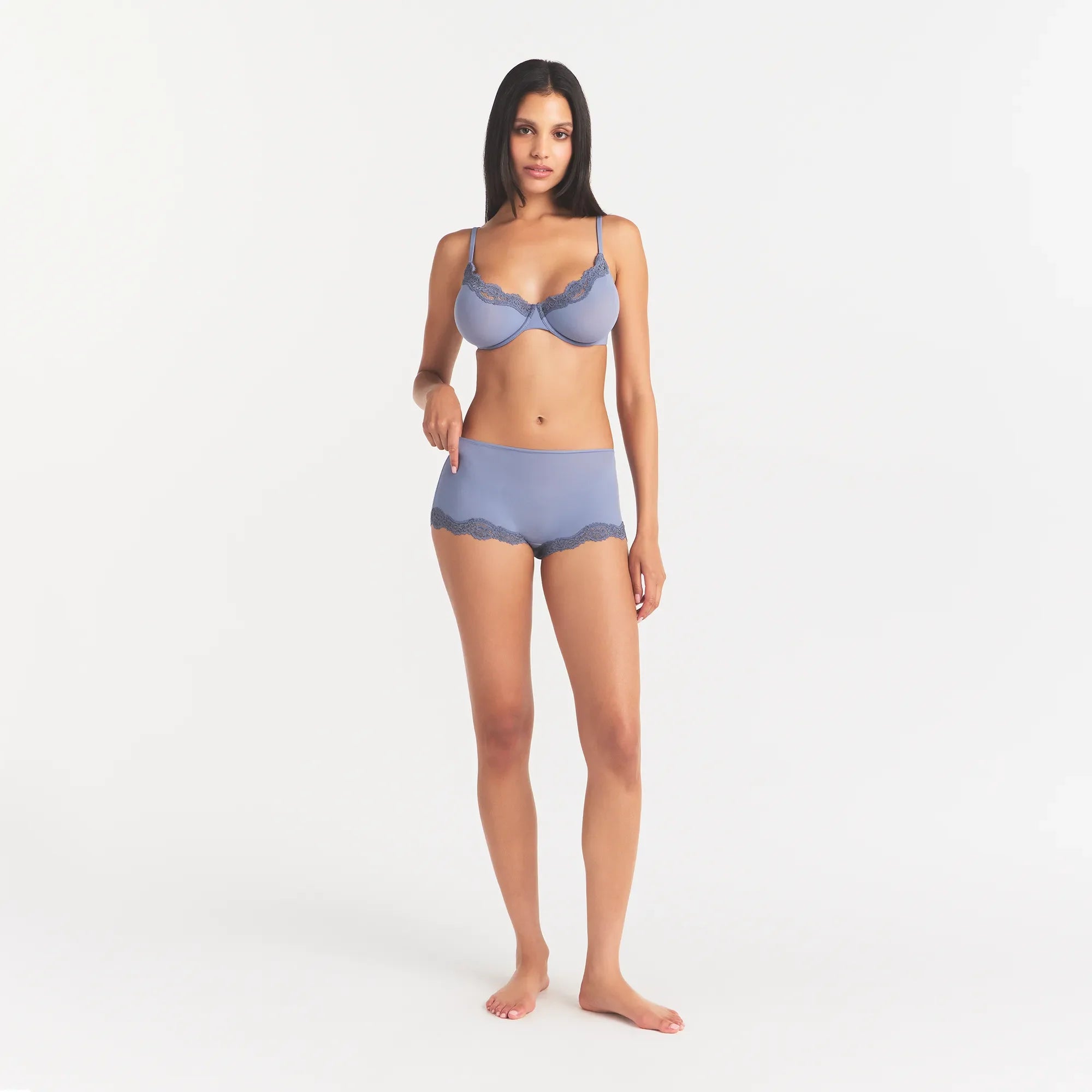 FITS EVERYBODY LACE BOY SHORT | SLATE TONAL