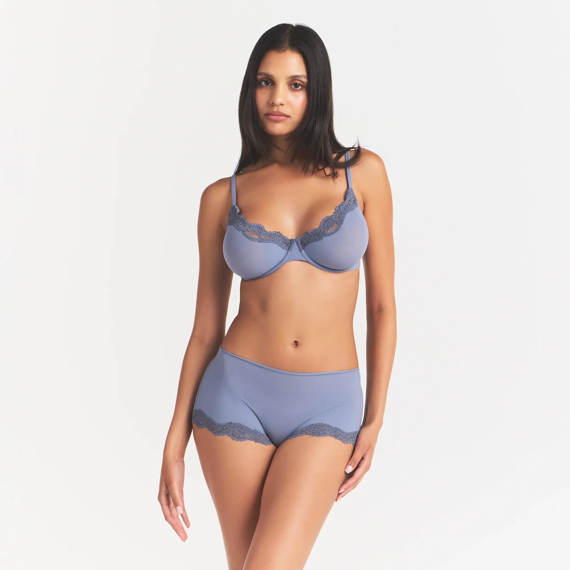FITS EVERYBODY LACE BOY SHORT | SLATE TONAL