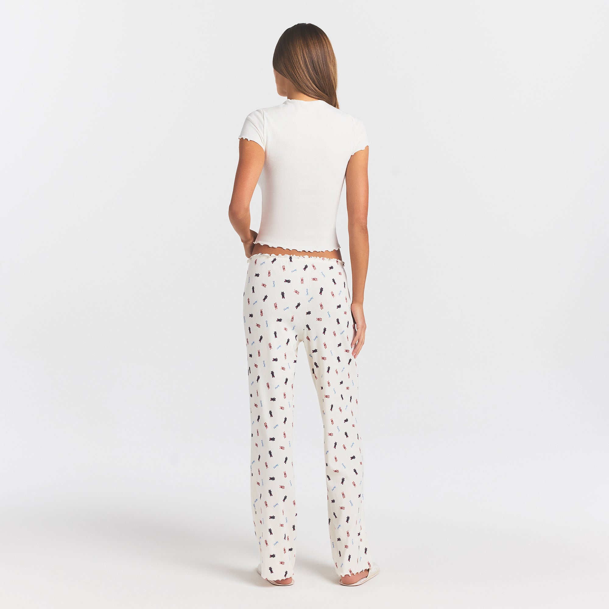 LOGO POINTELLE STRAIGHT LEG PANT | MARBLE TOSSED BUNNY