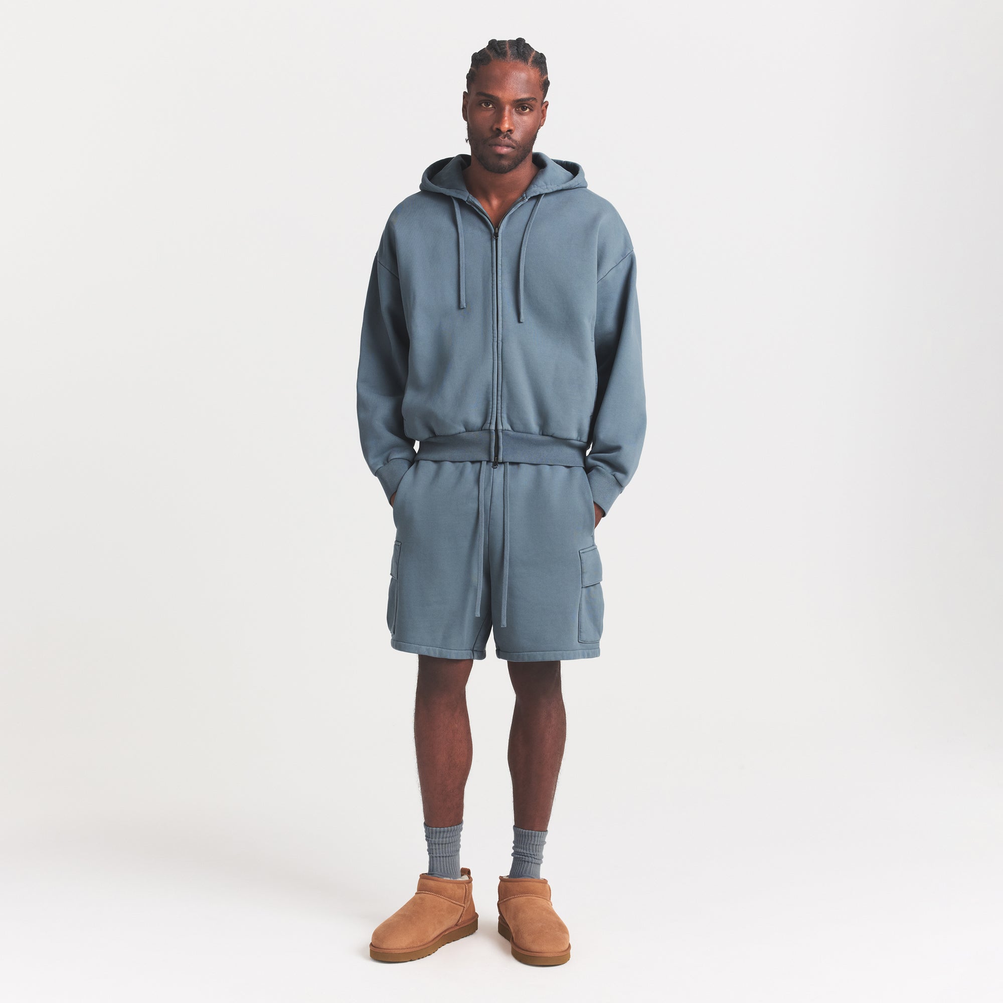HEAVYWEIGHT FLEECE MENS CARGO SHORT | KYANITE