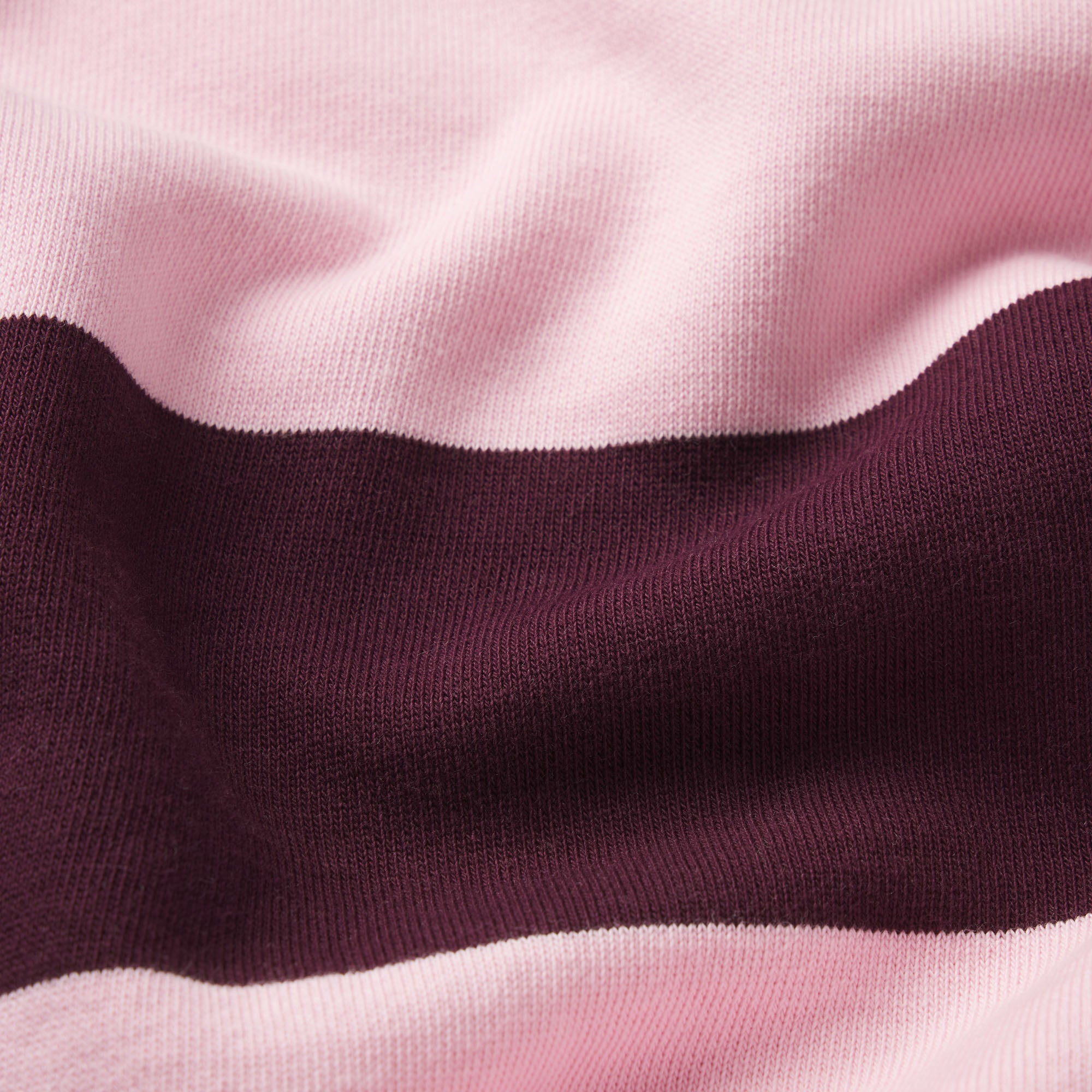 BOYFRIEND FLEECE OVERSIZED POLO | CURRANT RUGBY STRIPE