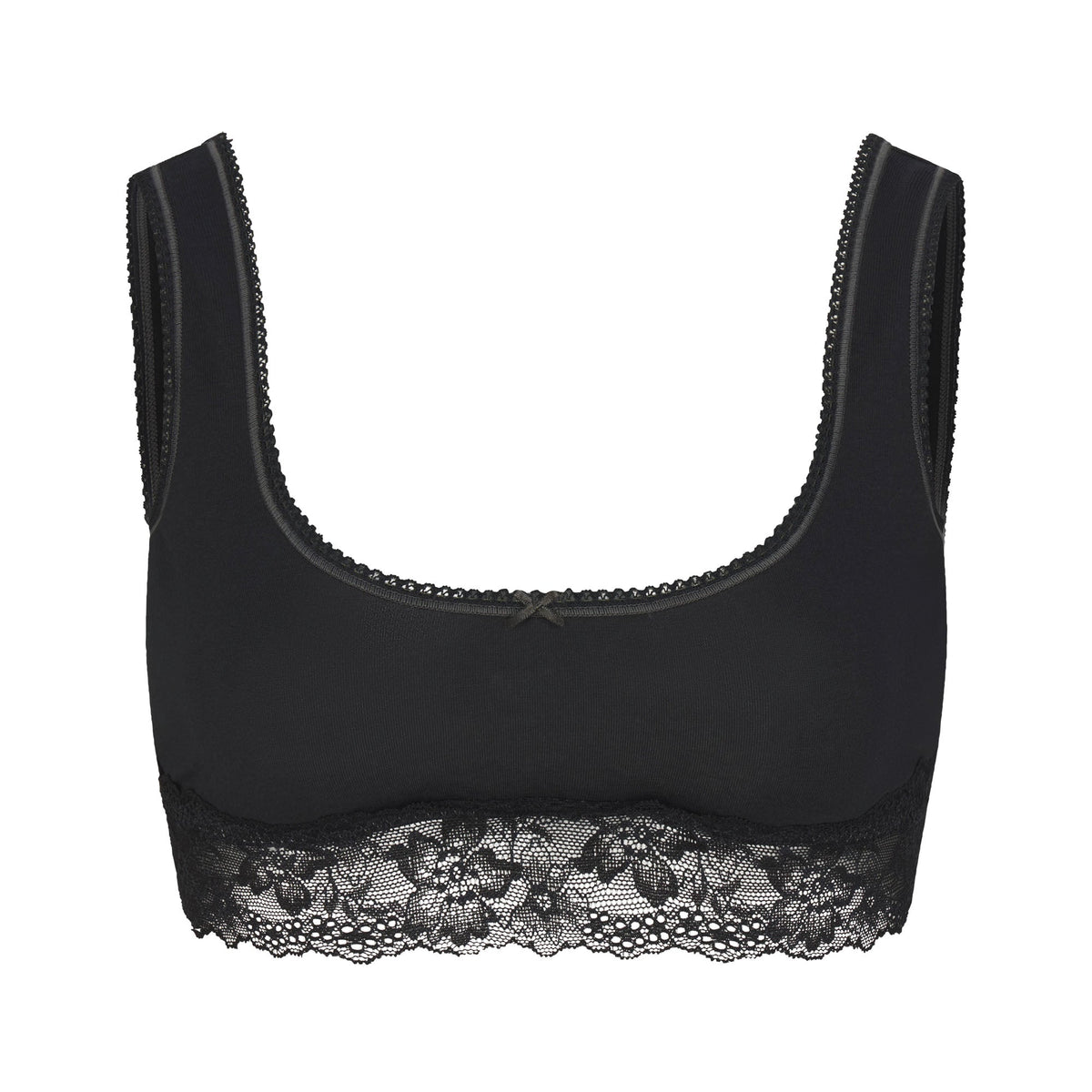 LIGHTWEIGHT COTTON LACE SCOOP BRALETTE | SOOT TONAL
