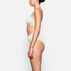 COTTON JERSEY SCOOP BRALETTE | BONE