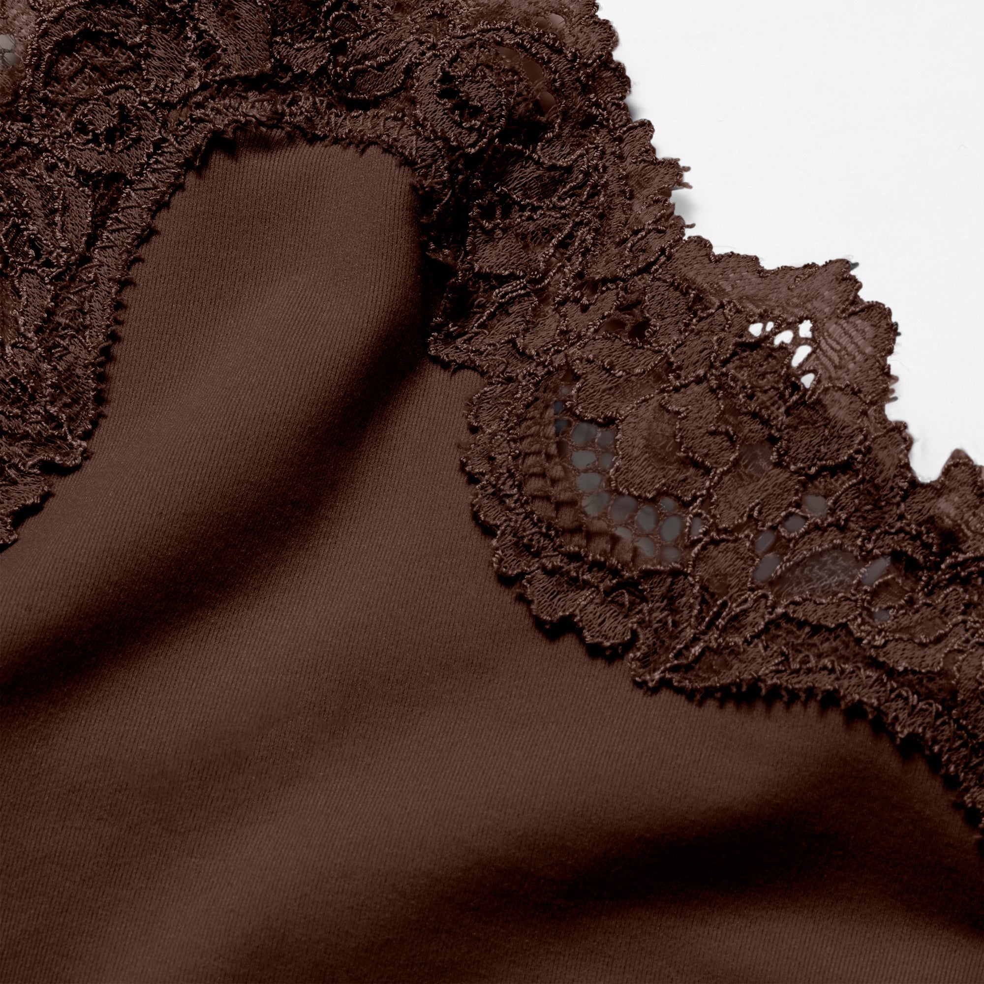 FITS EVERYBODY LACE UNLINED SCOOP BRA | ESPRESSO
