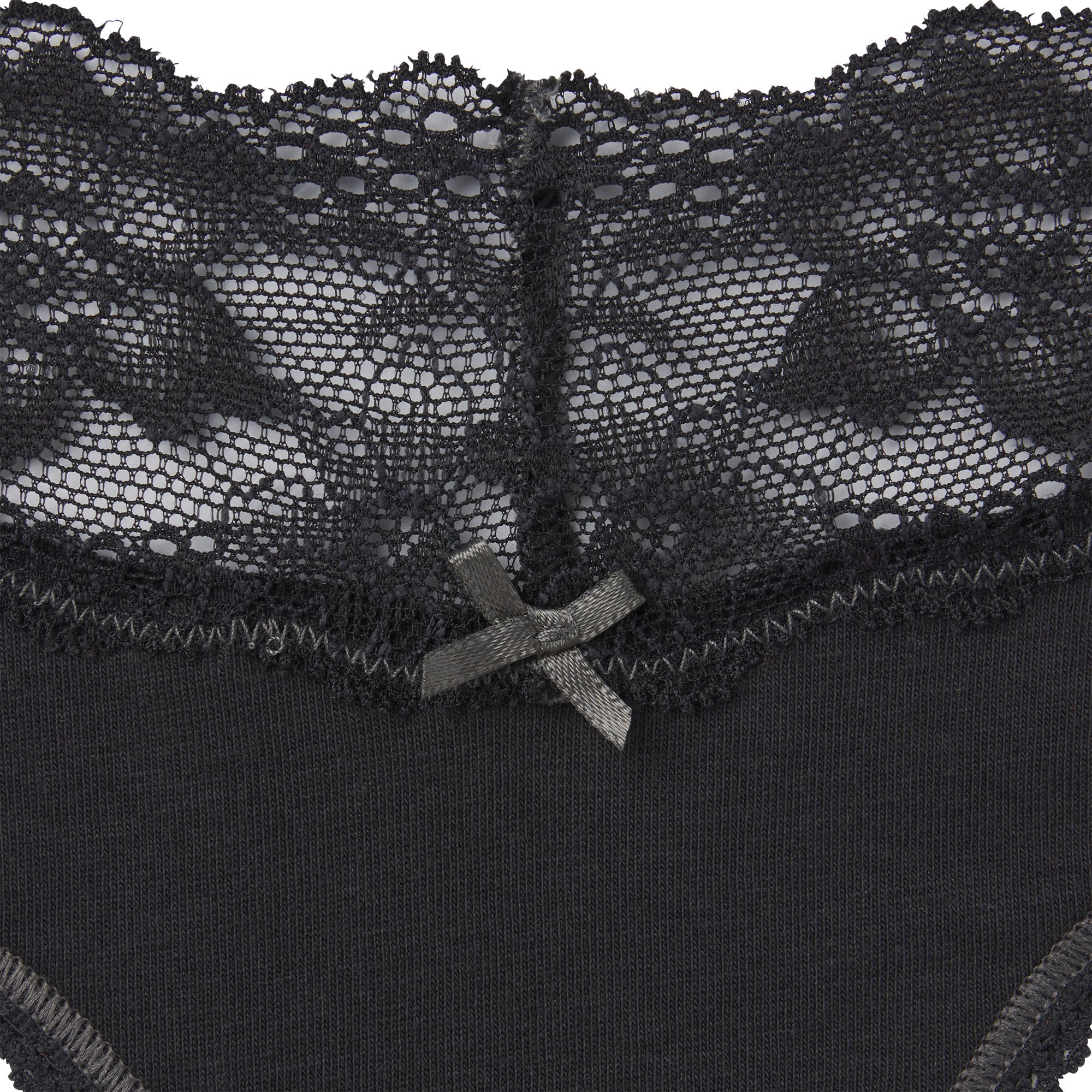 LIGHTWEIGHT COTTON WIDE LACE BRIEF | SOOT TONAL