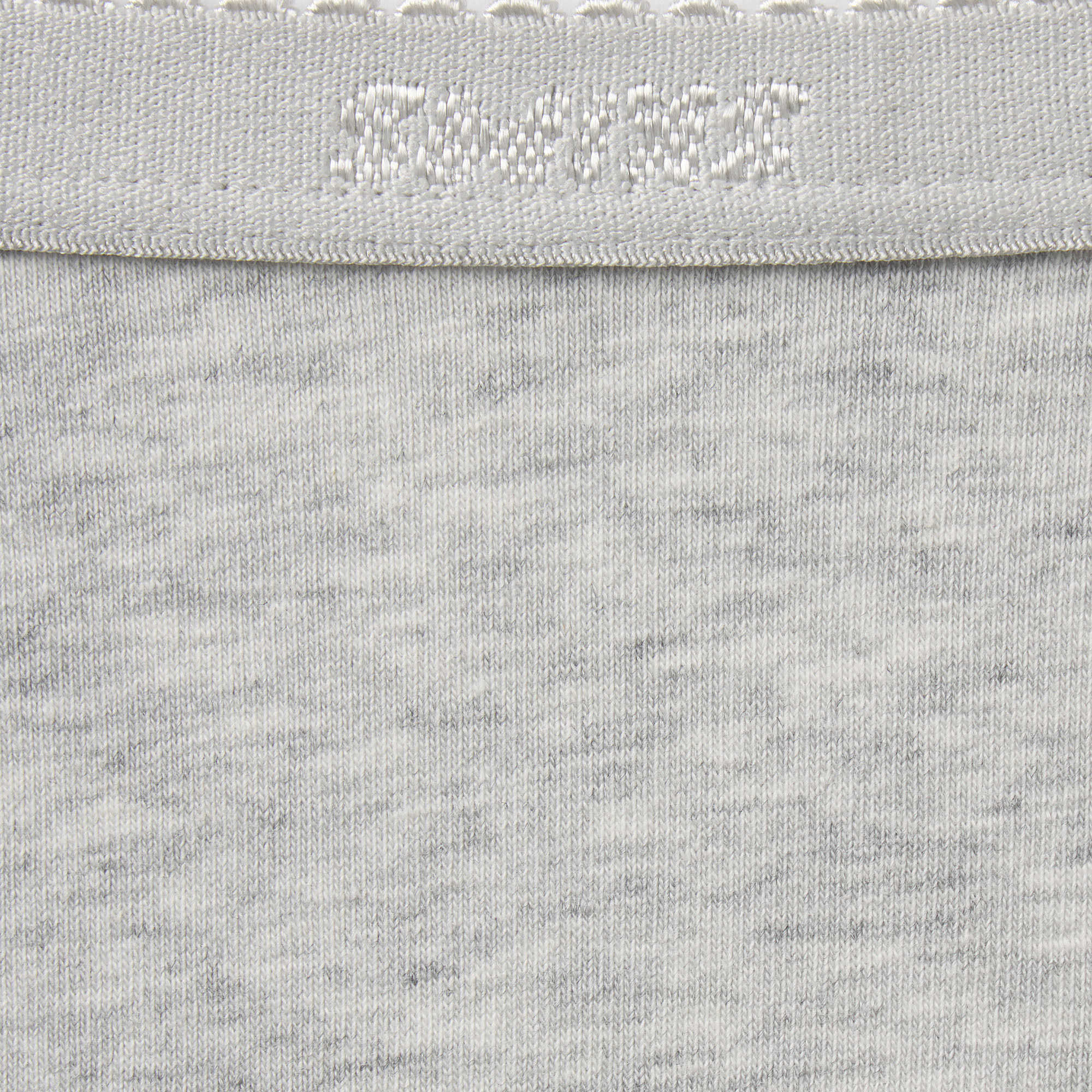 LIGHTWEIGHT COTTON LOGO PICOT STRING BIKINI | LIGHT HEATHER GREY