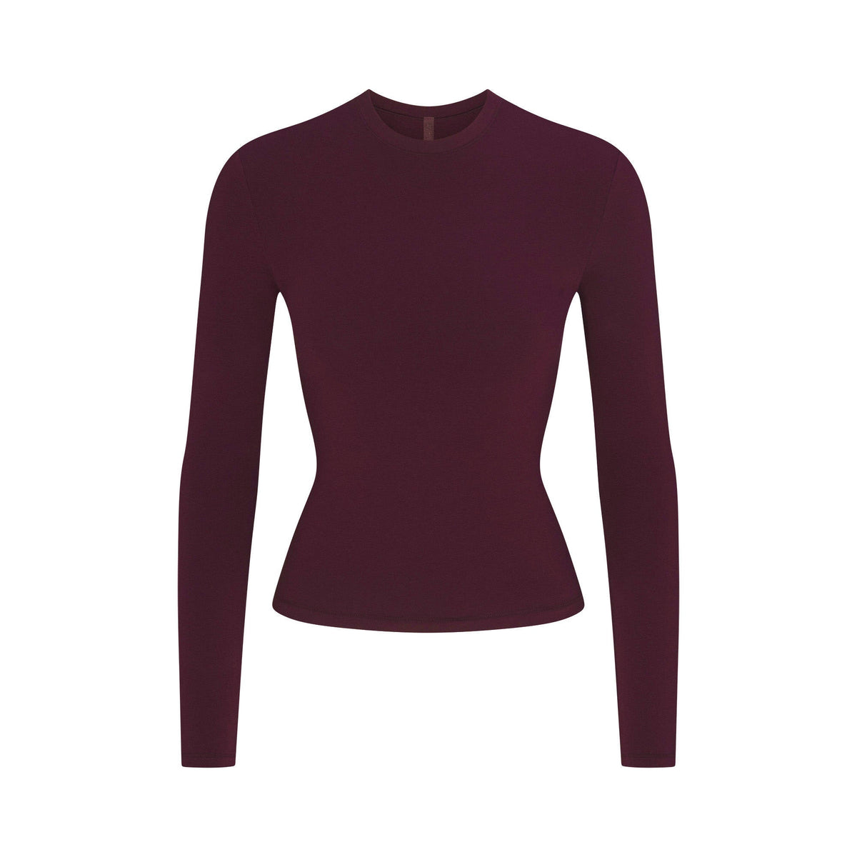 COTTON JERSEY LONG SLEEVE T-SHIRT | CURRANT