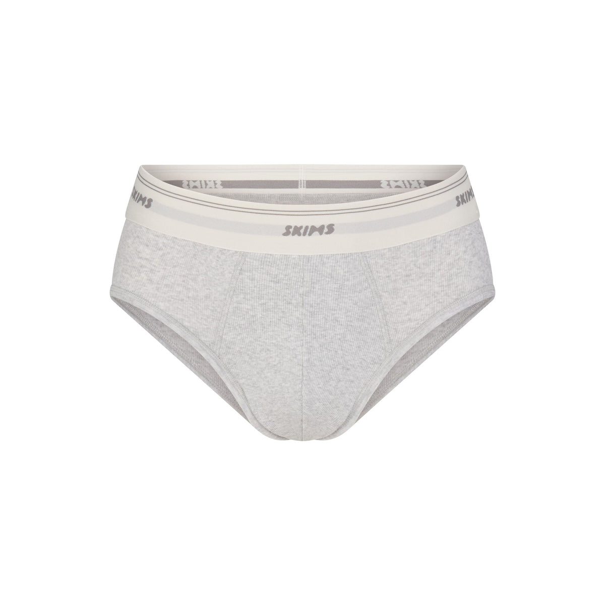 SKIMS COTTON RIB MENS BRIEF | LIGHT HEATHER GREY