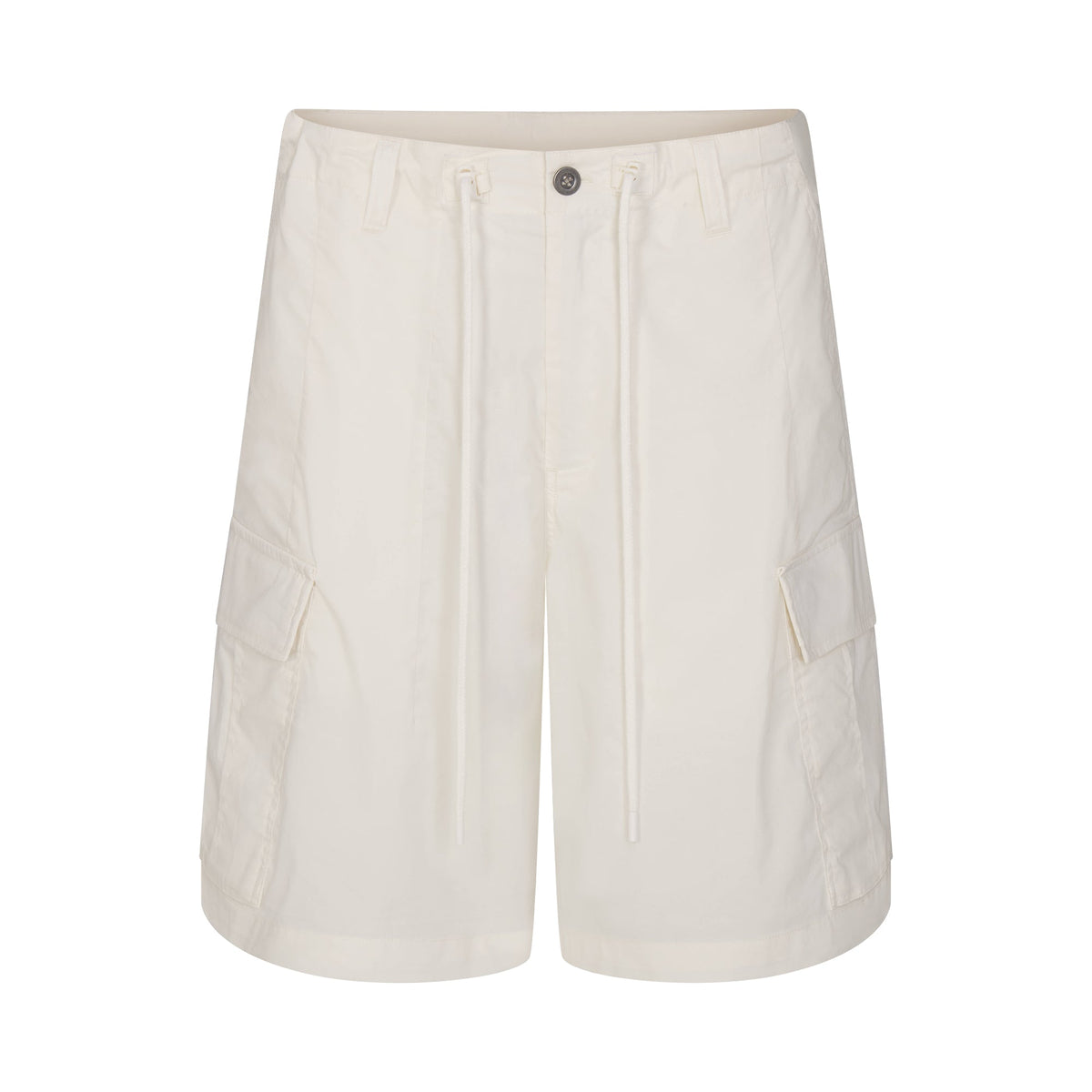 WOVEN COTTON OVERSIZED CARGO SHORT | EGRET