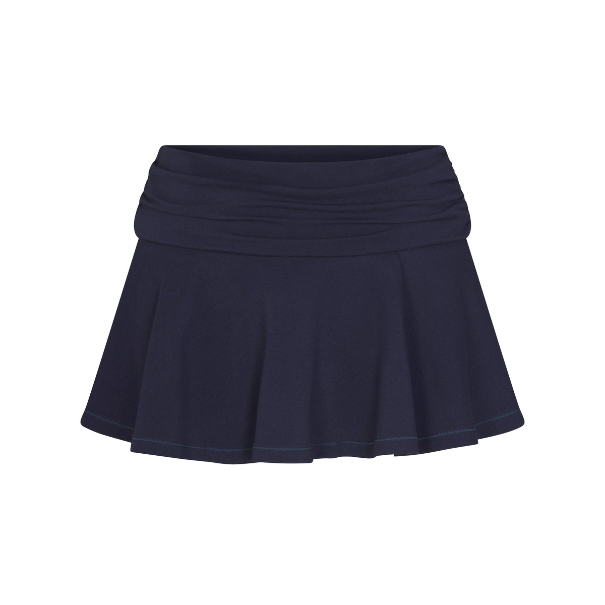COTTON JERSEY FOLDOVER MINI SKORT | NAVY