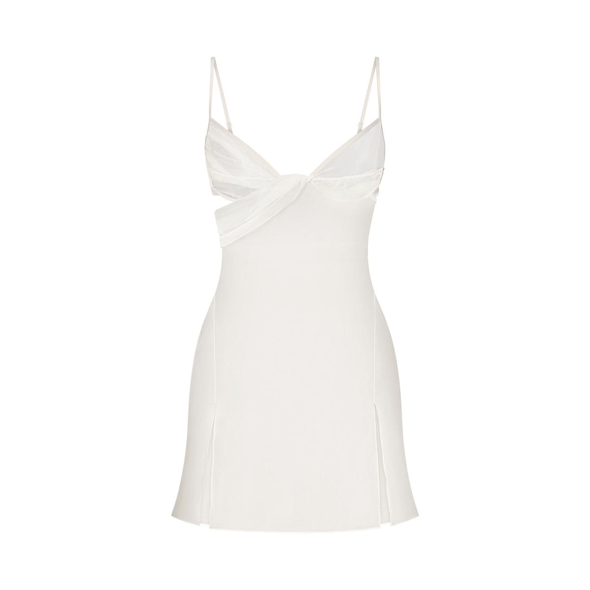 SKIMS ROMANCE DRAPED MINI SLIP DRESS | IVORY