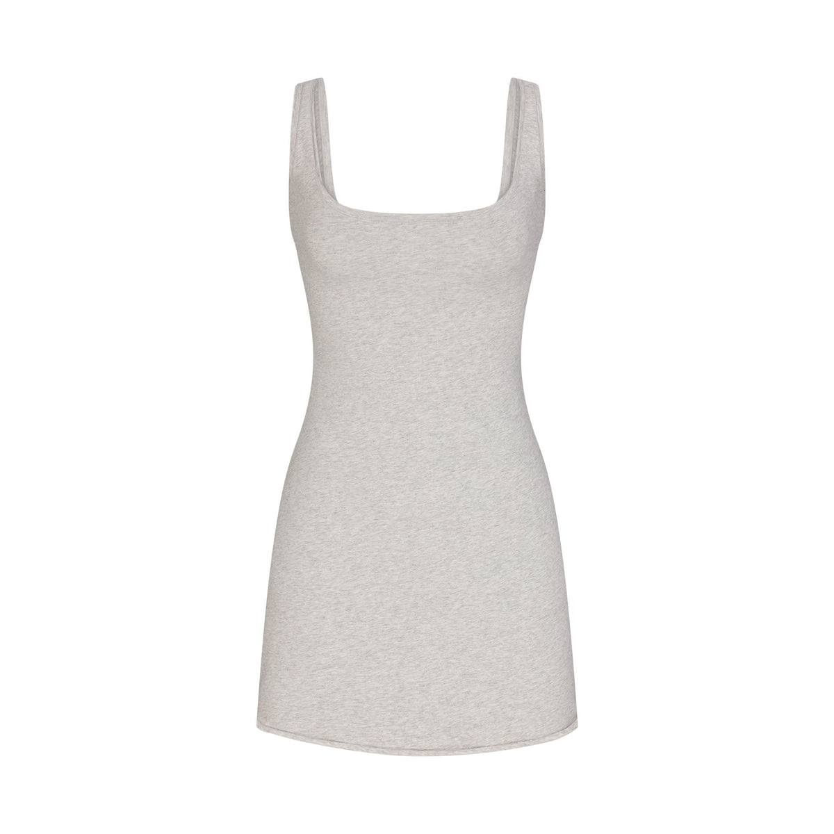 COTTON JERSEY MINI DRESS | LIGHT HEATHER GREY