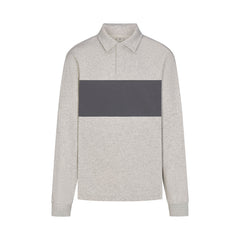 FLEECE LOUNGE MENS RUGBY POLO | LIGHT HEATHER GREY