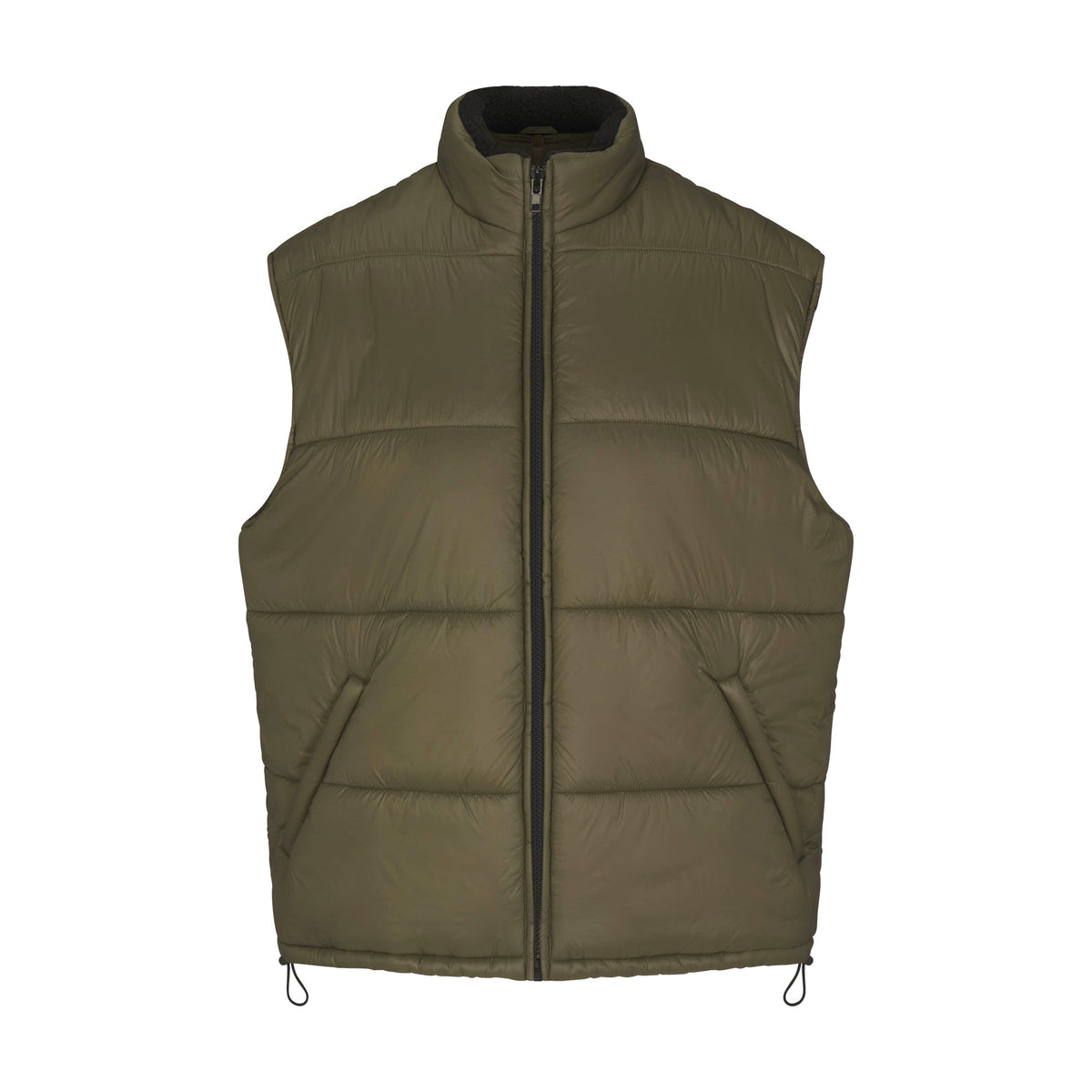 LIGHTWEIGHT PUFFER OVERSIZED VEST | OLIVE