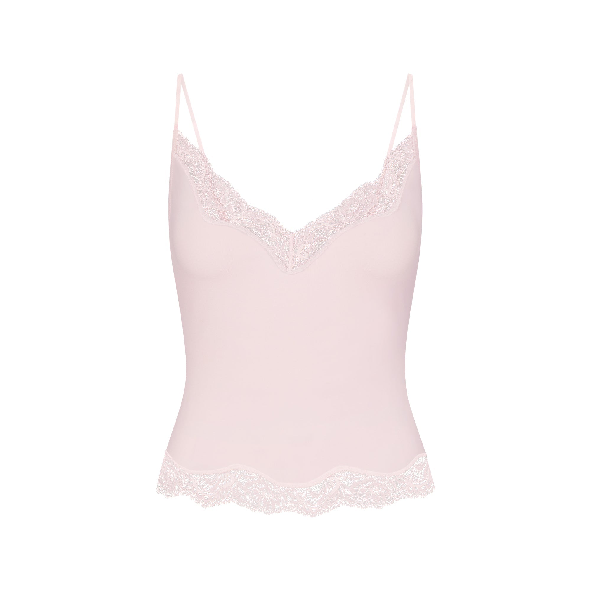 SKIMS SLEEP LACE CAMI AND PANT SET | BARELY PINK
