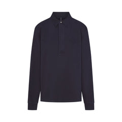 BOYFRIEND FLEECE OVERSIZED POLO  | BLUE BLACK