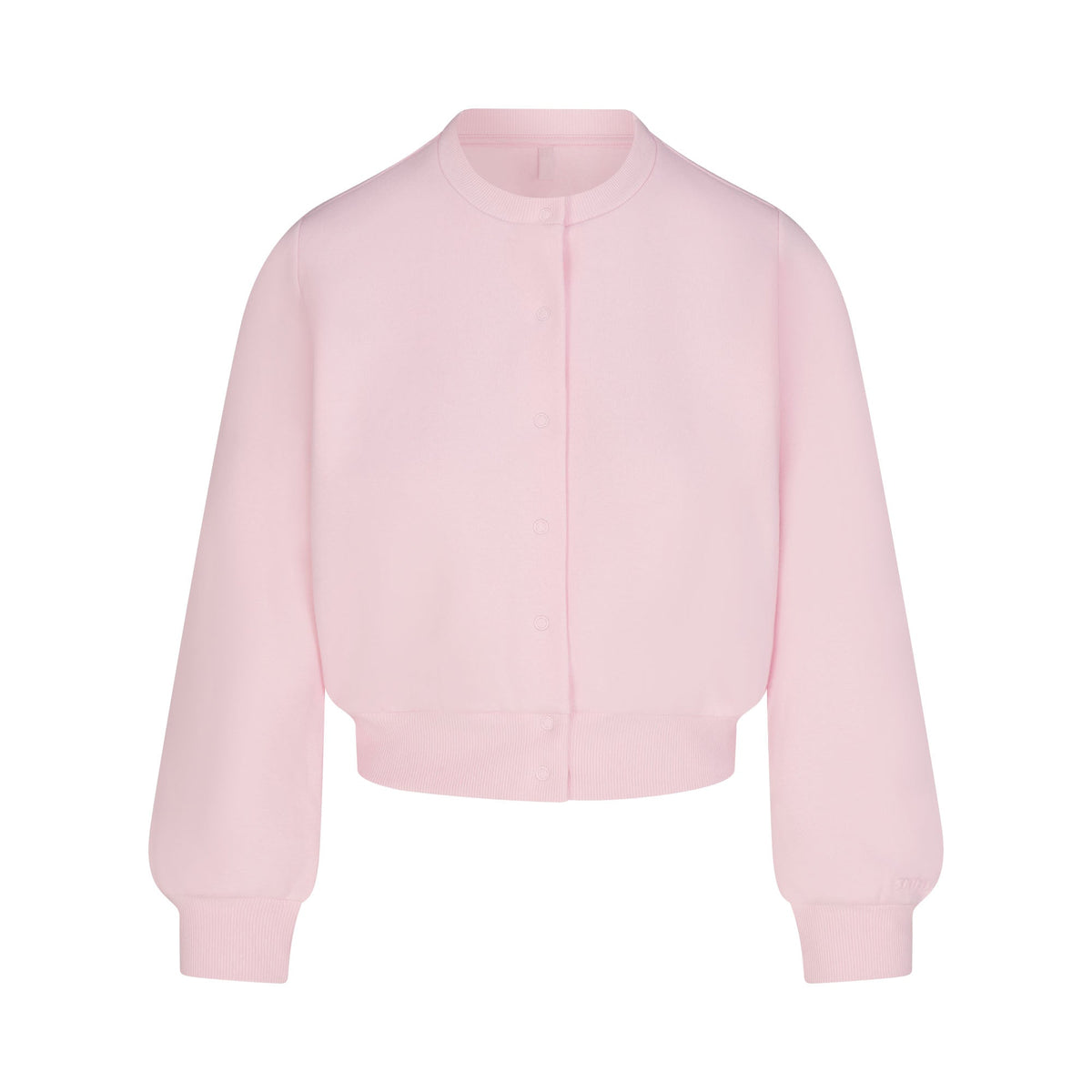COTTON FLEECE SHRUNKEN CARDIGAN | CHERRY BLOSSOM