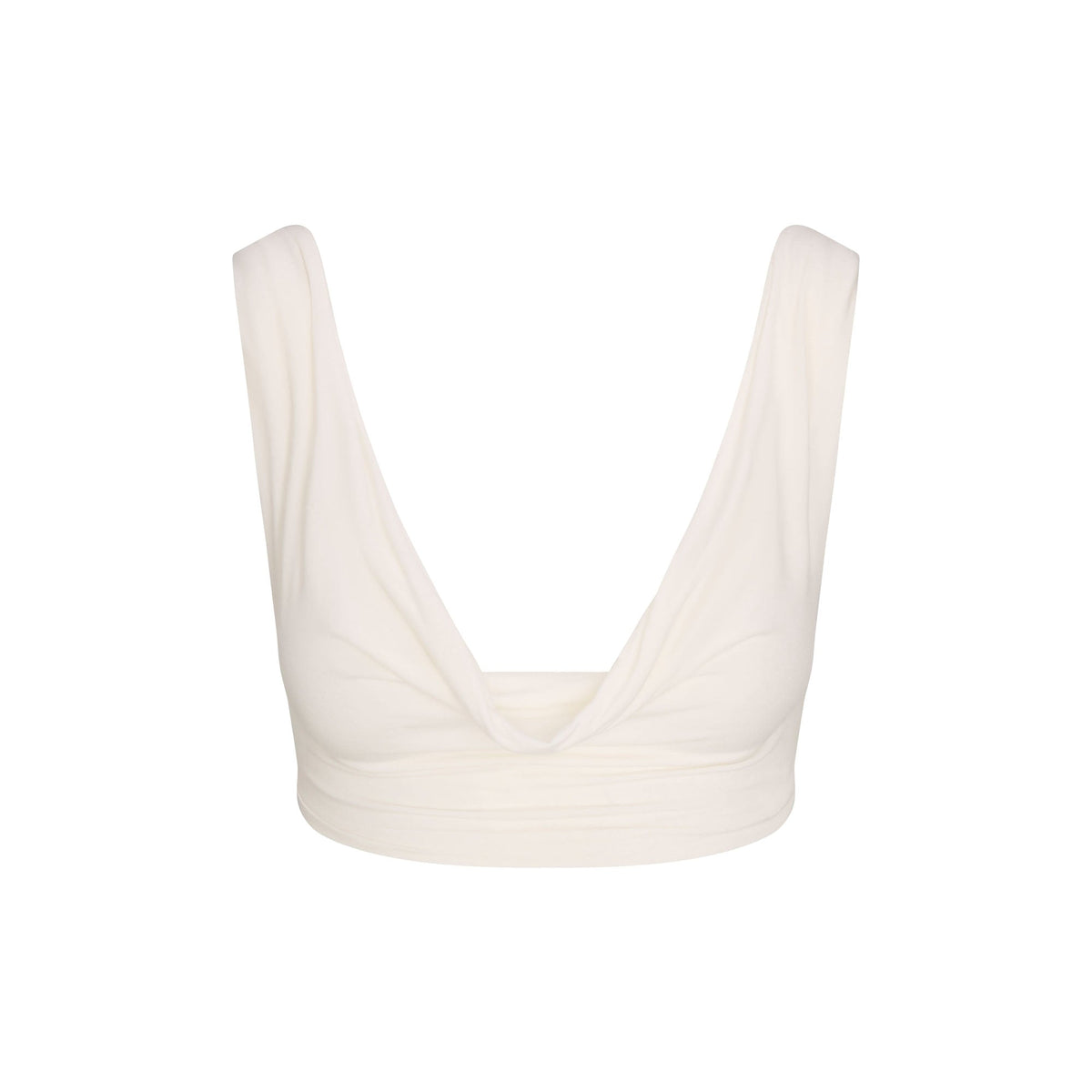 VETTESE X SKIMS SHEER MODAL DRAPED BRALETTE | ECRU