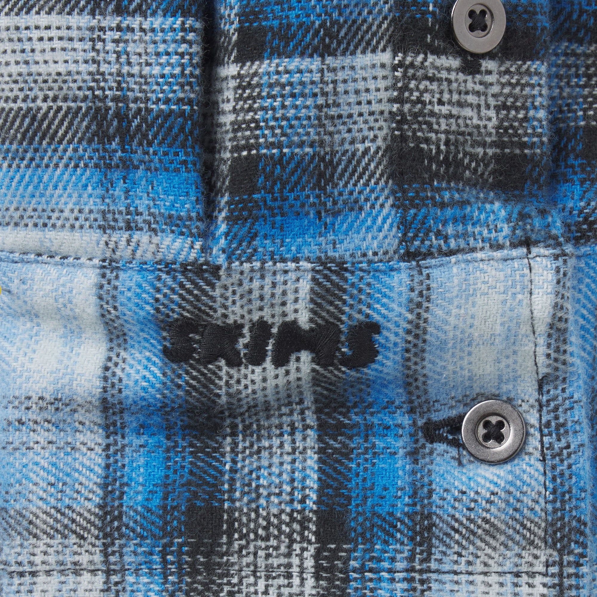 OUTDOOR FLANNEL OVERSIZED HOODED SHIRT | AZURE PLAID