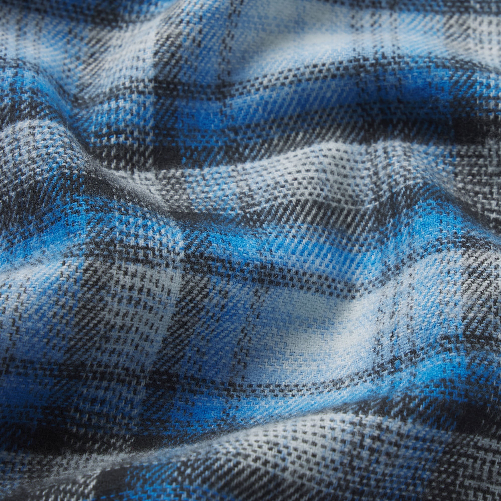 OUTDOOR FLANNEL OVERSIZED DOUBLE WAISTBAND PANT | AZURE PLAID