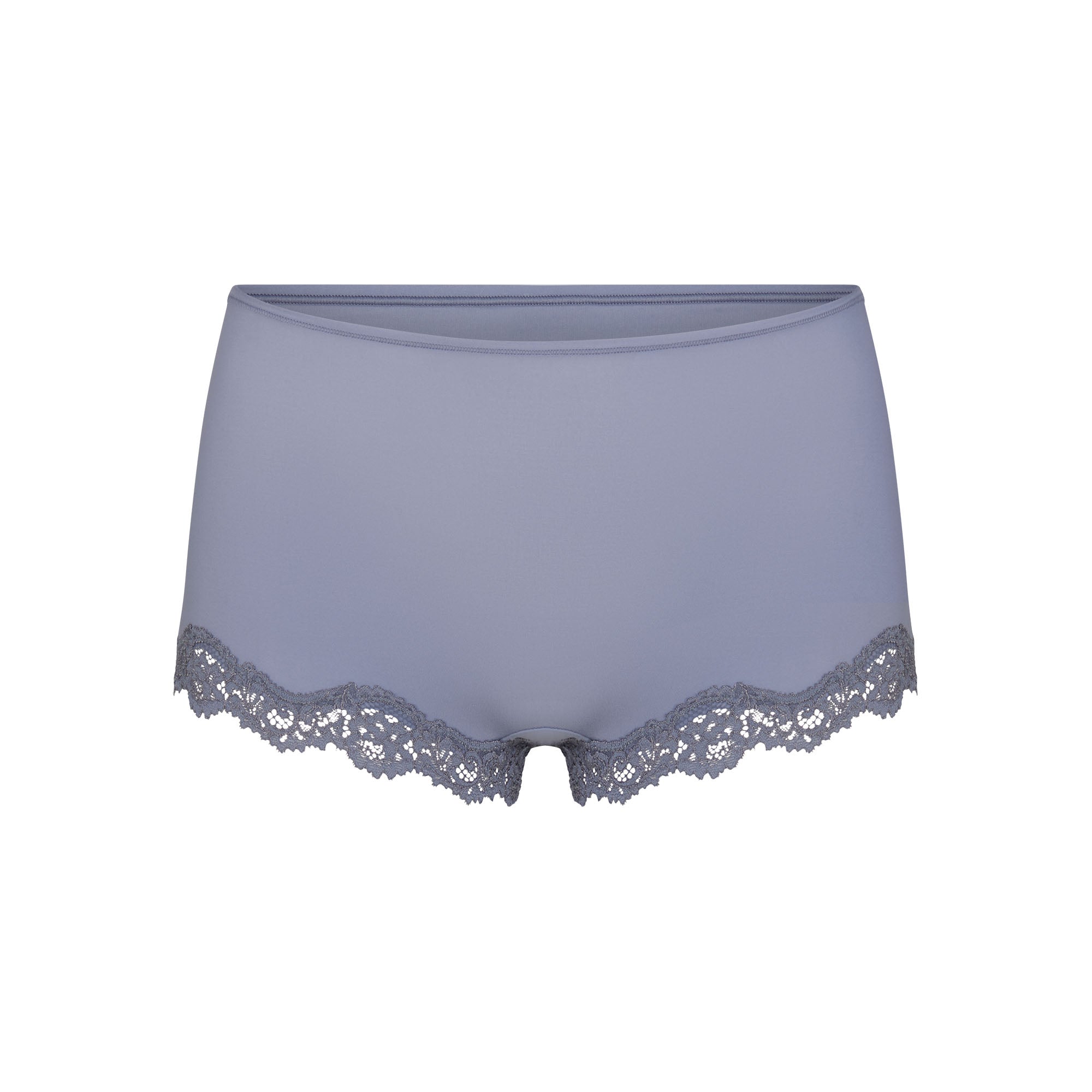 FITS EVERYBODY LACE TRIANGLE CAMI AND BOY SHORT SET | SLATE TONAL