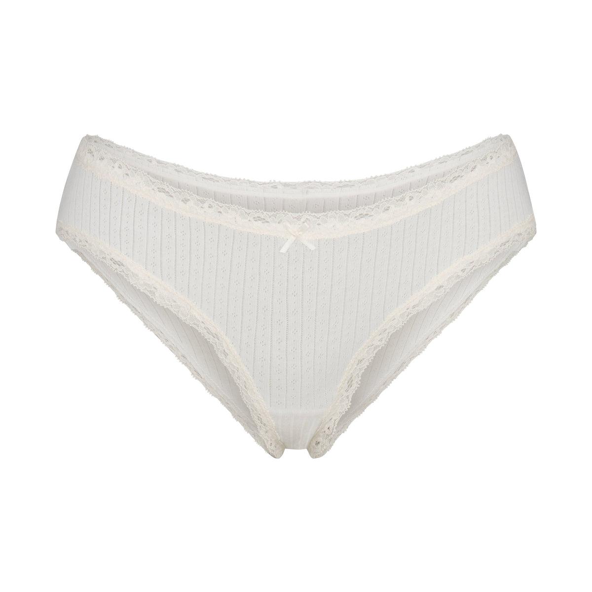 LIGHTWEIGHT COTTON POINTELLE LACE BRIEF | MARBLE TONAL