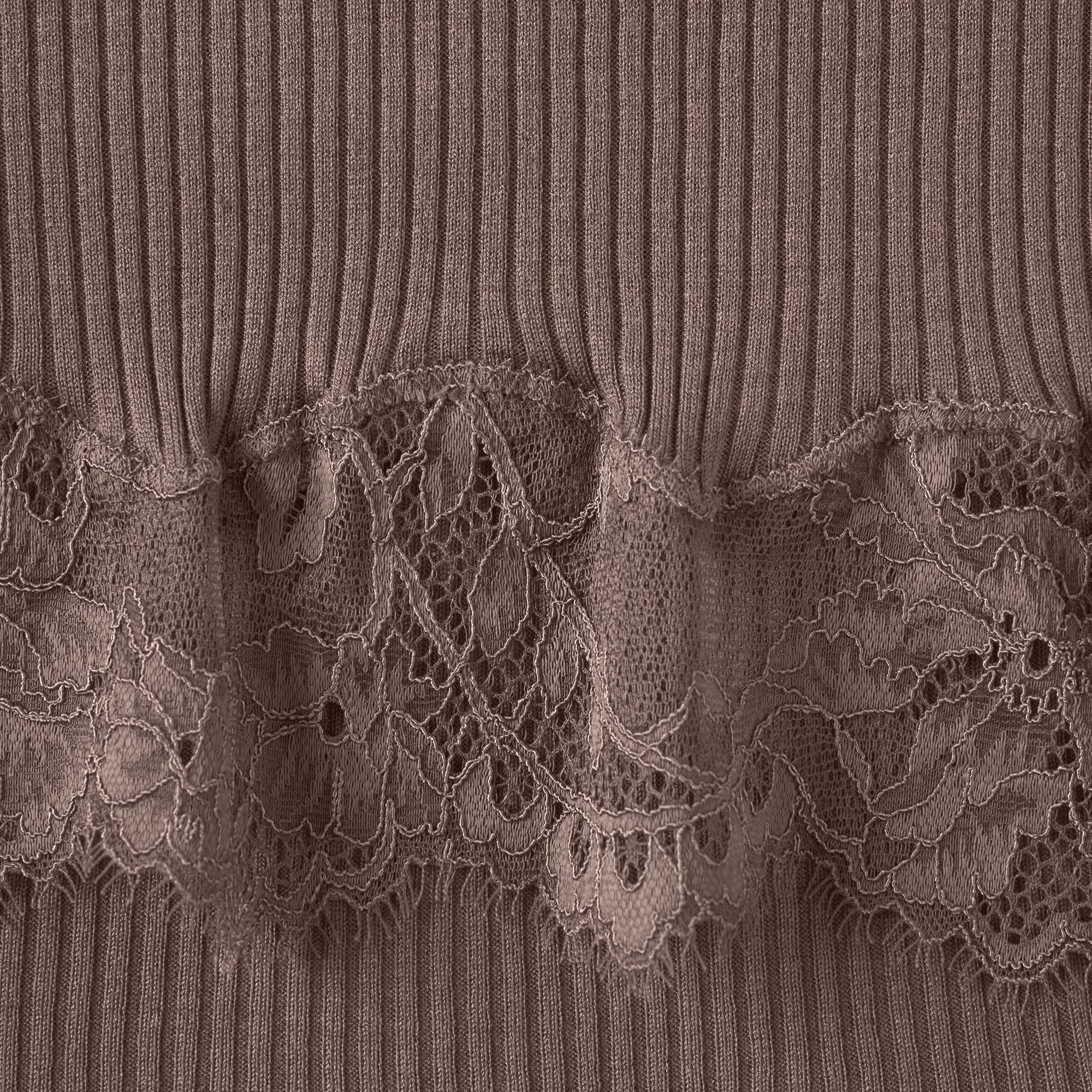 RIB KNIT LACE MINI DRESS | AMETHYST