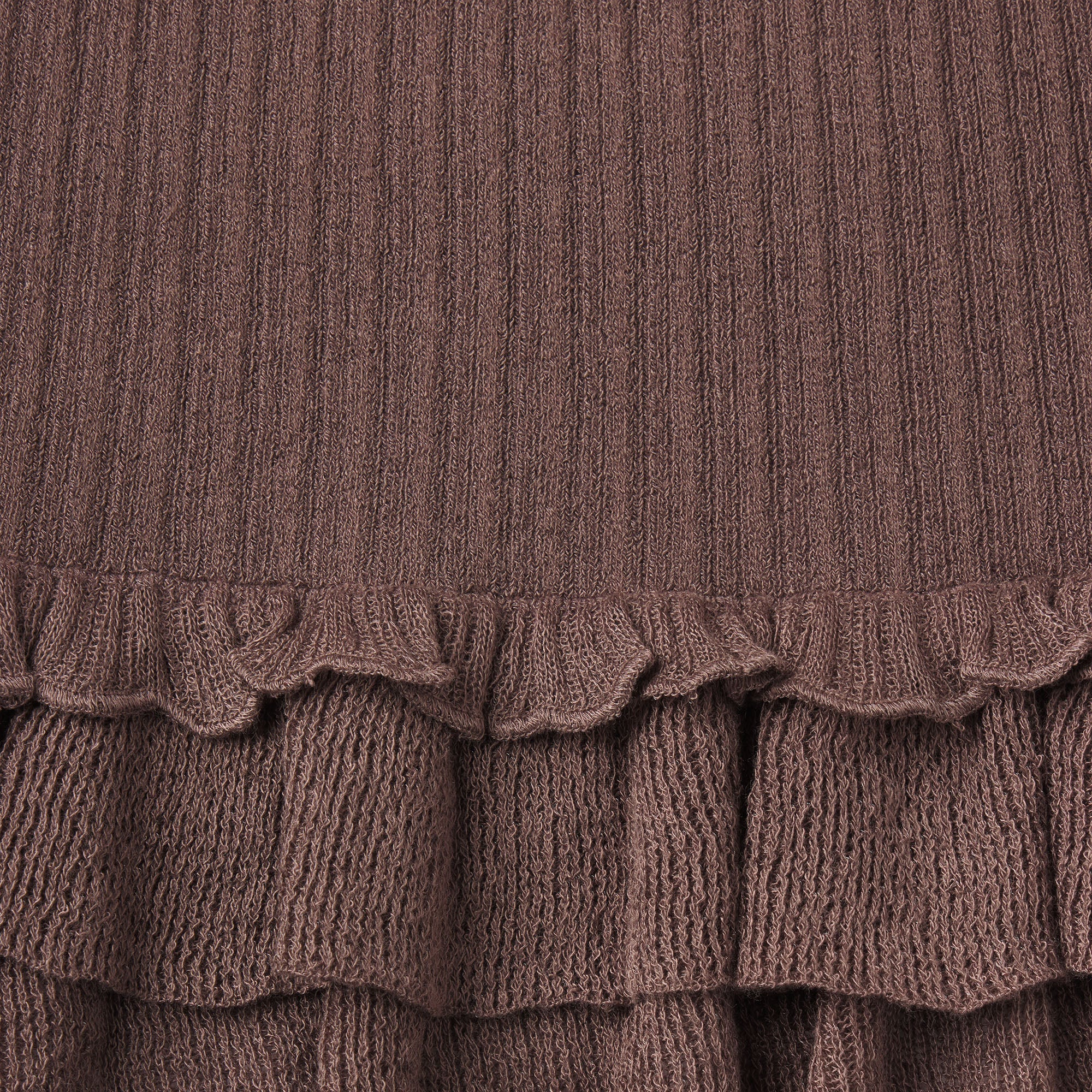 SHEER KNIT RUFFLE DRESS | AMETHYST
