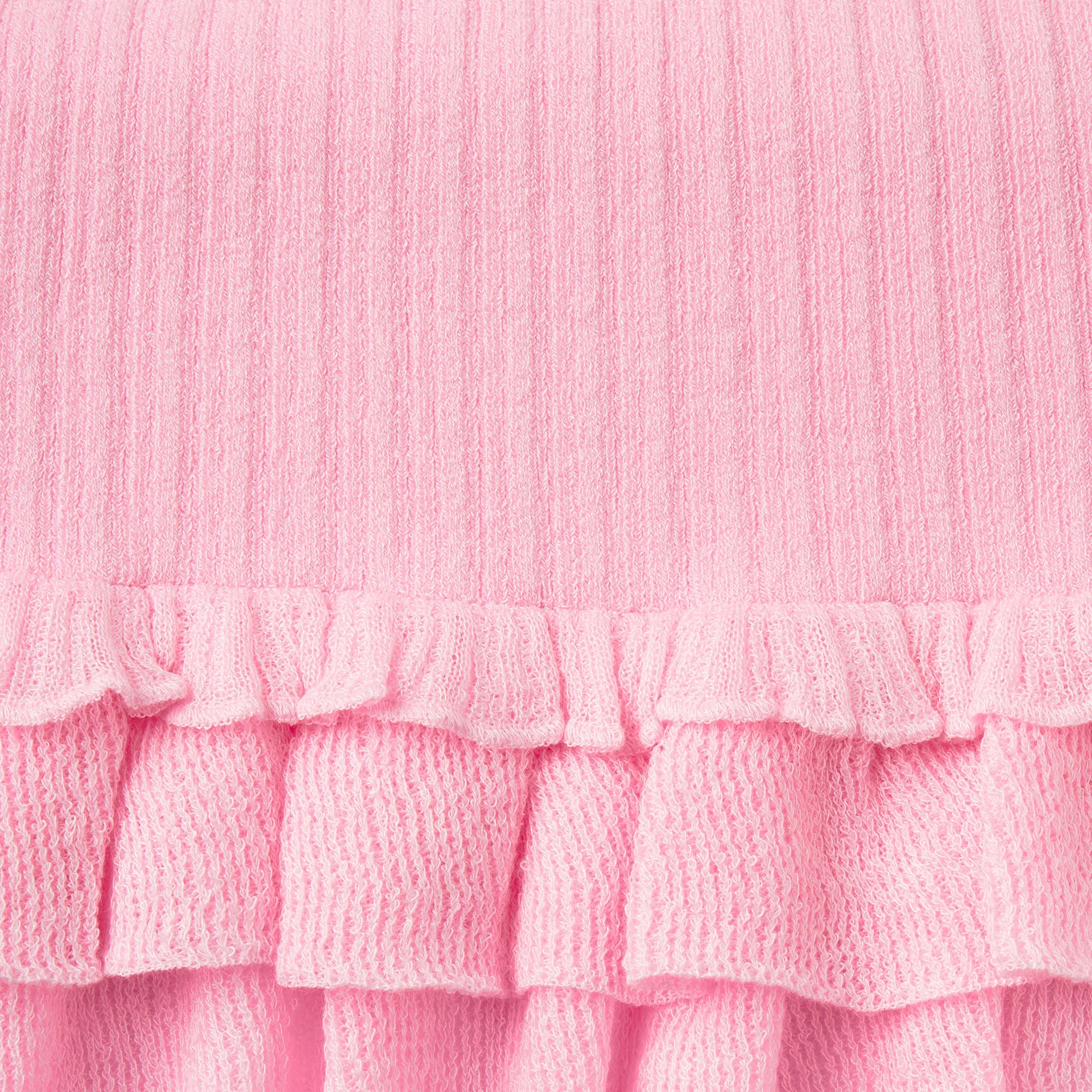 SHEER KNIT RUFFLE MINI SKIRT | PEONY