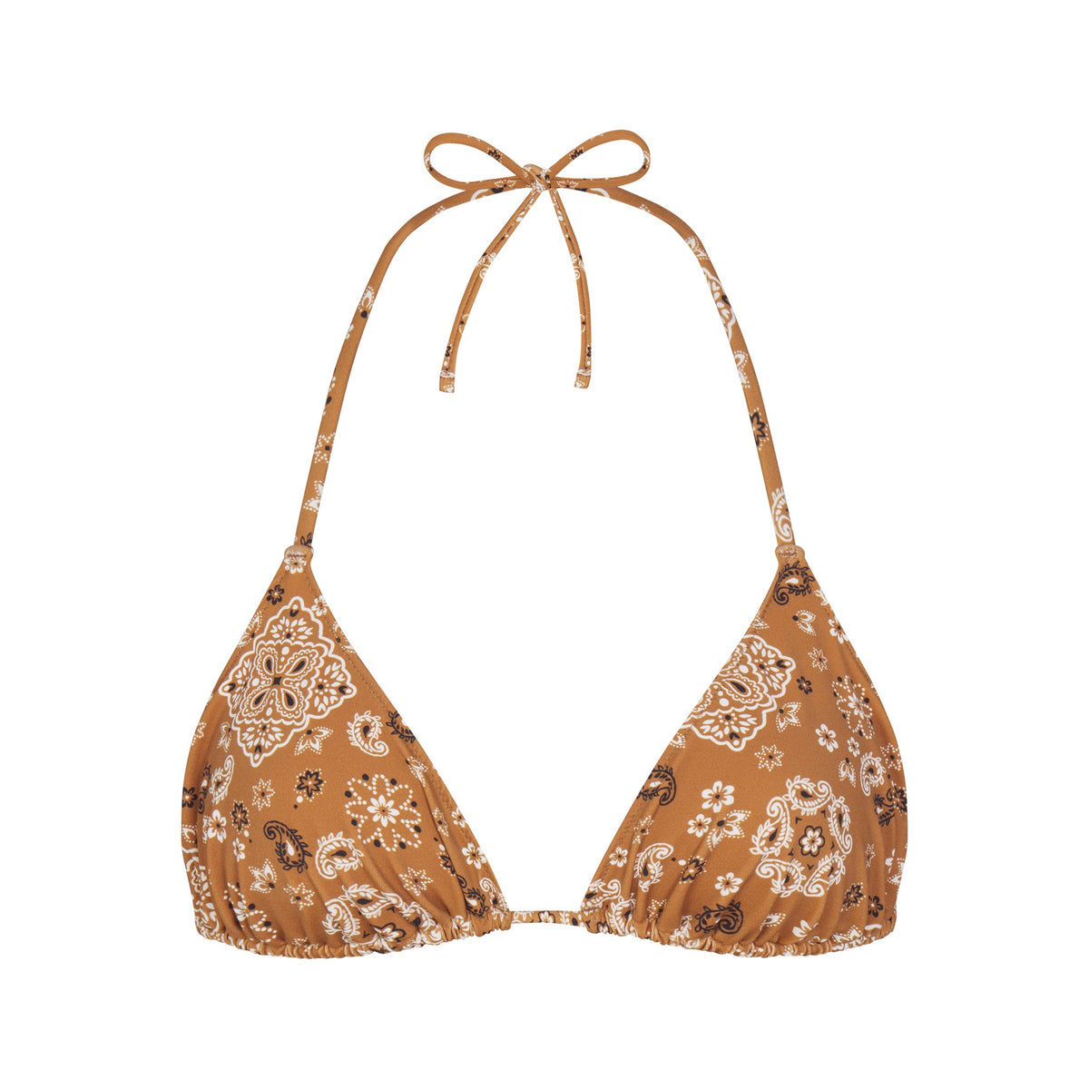 SIGNATURE SWIM TRIANGLE BIKINI TOP | ALMOND BANDANA