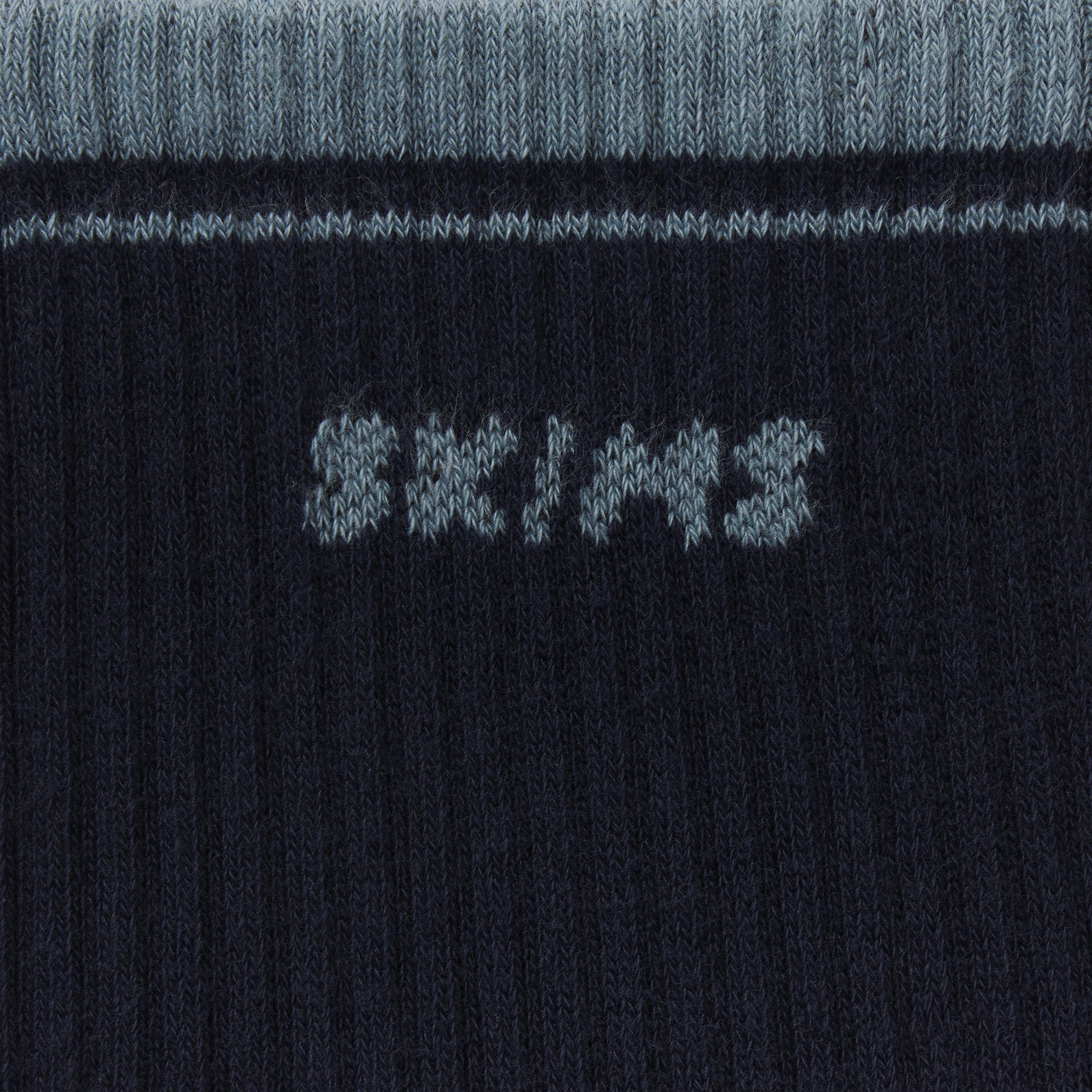 SKIMS SOCKS RIBBED CREW LOGO SOCK | NAVY AND KYANITE