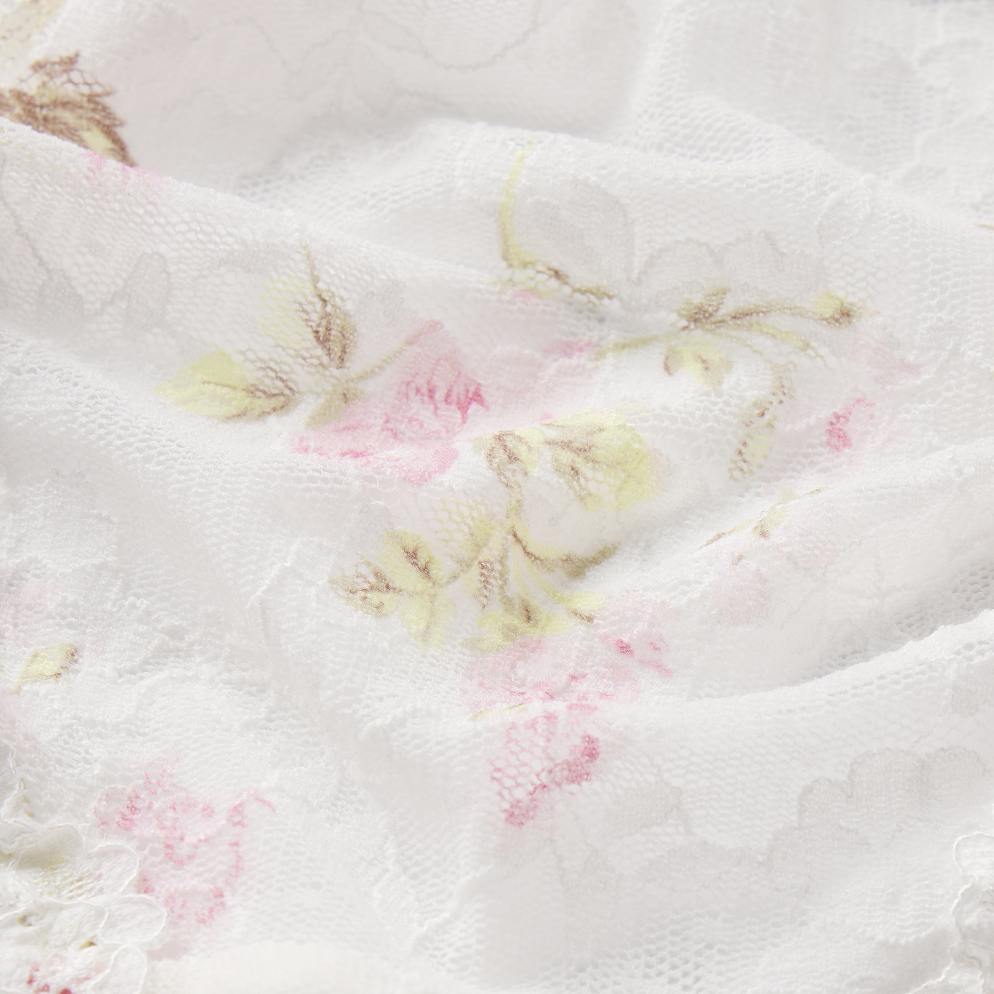 STRETCH LACE TRIANGLE BRALETTE | SNOW VINTAGE FLORAL PRINT