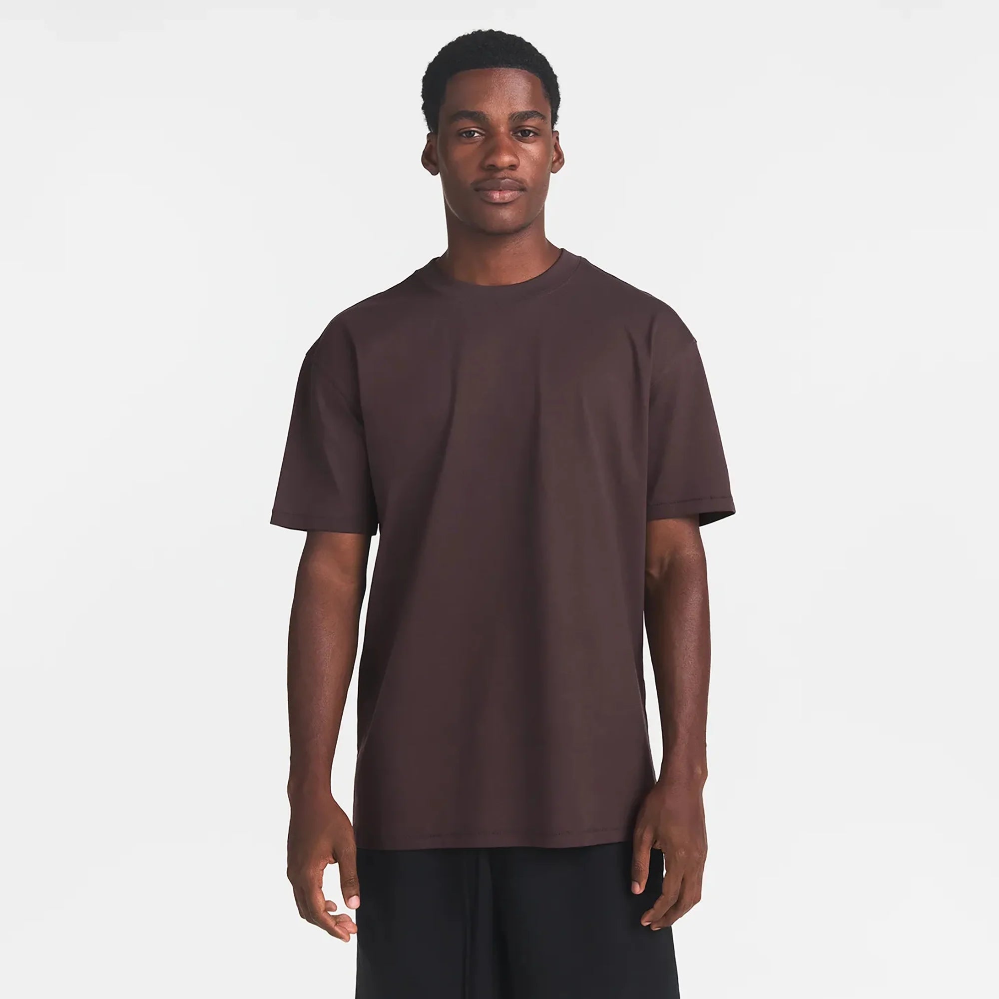 HEAVYWEIGHT COTTON MENS RELAXED T-SHIRT | RAISIN