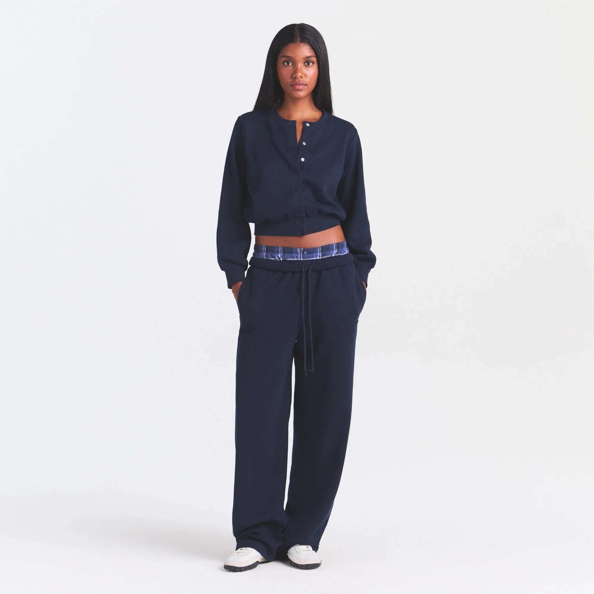 COTTON FLEECE CLASSIC STRAIGHT LEG PANT | NAVY