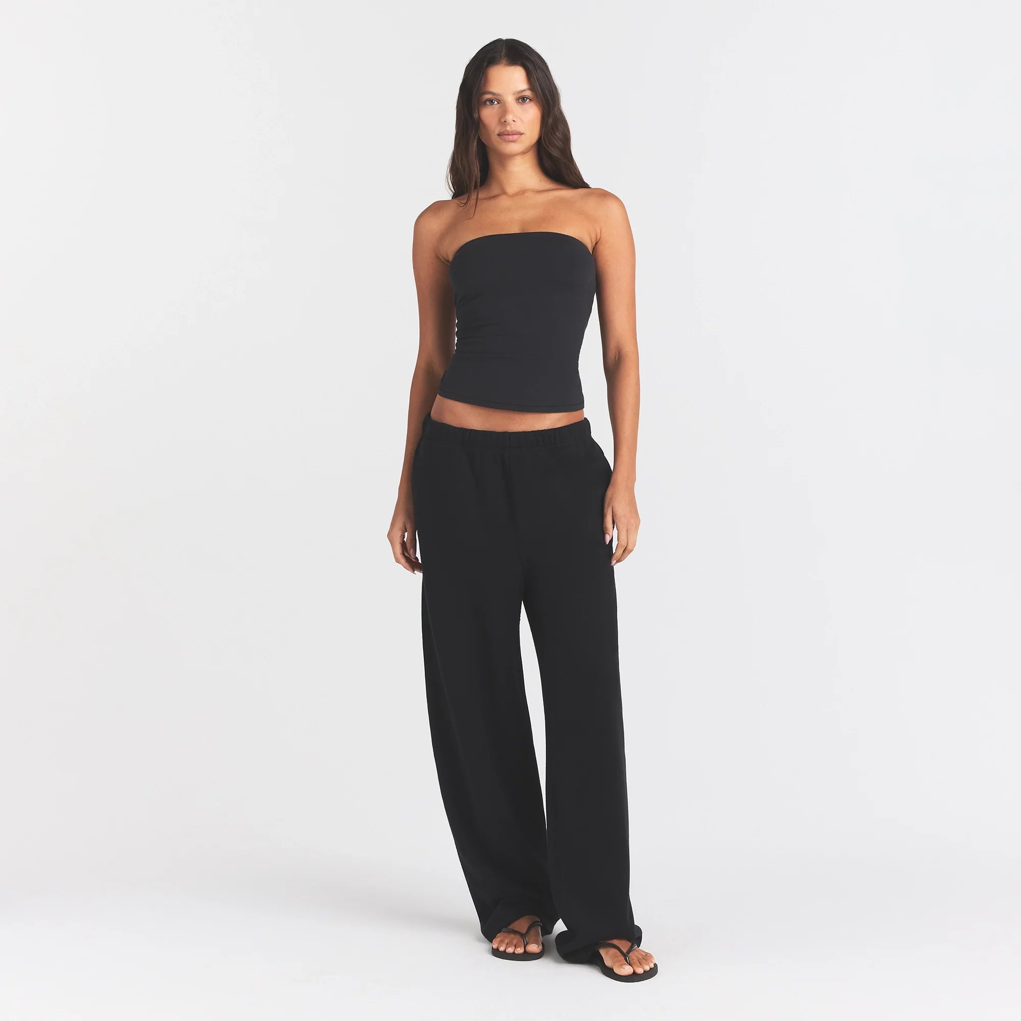 COTTON FLEECE CLASSIC STRAIGHT LEG PANT | ONYX