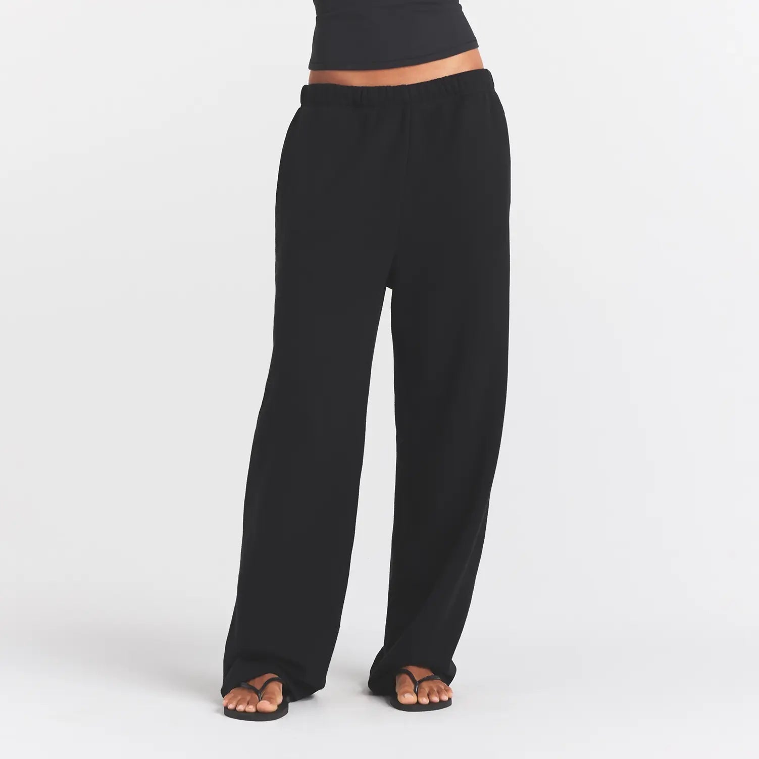COTTON FLEECE CLASSIC STRAIGHT LEG PANT | ONYX
