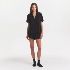 ORGANIC COTTON SLEEP SHORT SLEEVE SET | OBSIDIAN