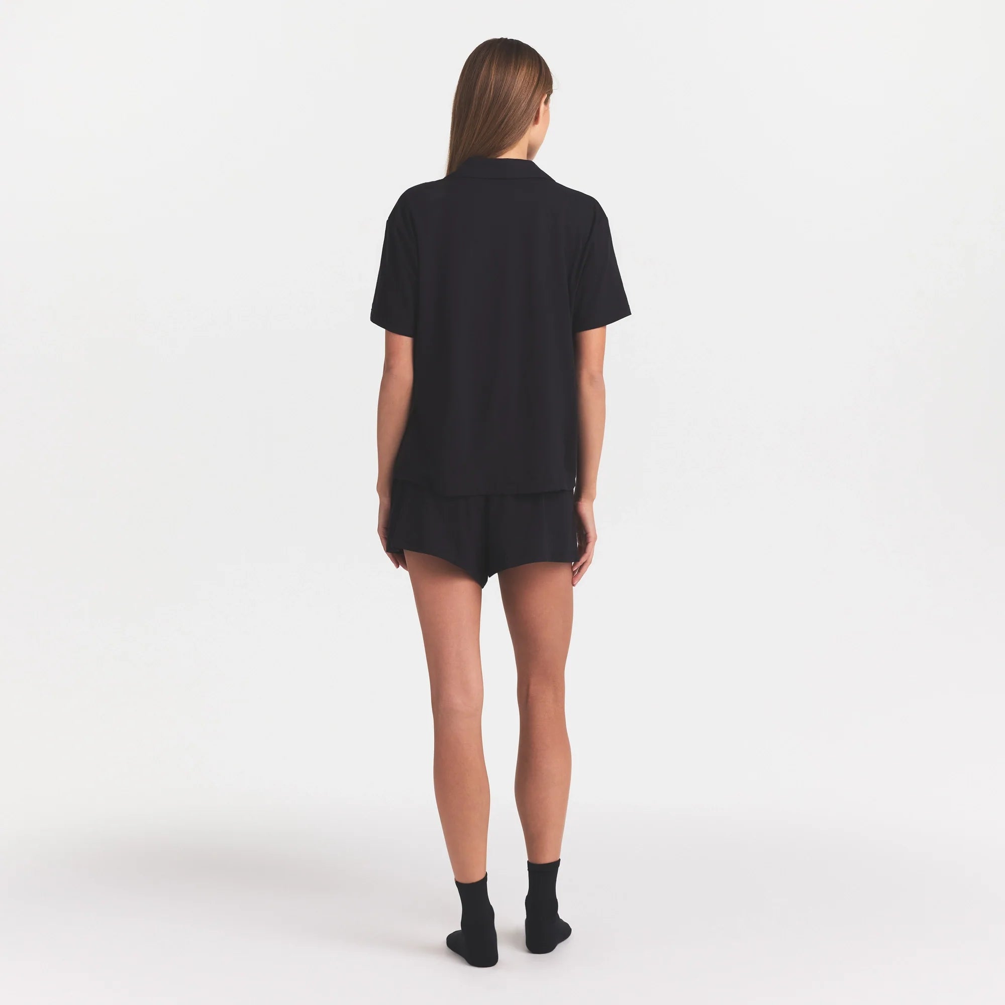 ORGANIC COTTON SLEEP SHORT SLEEVE SET | OBSIDIAN
