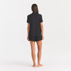 SKIMS SLEEP SHORT SLEEVE BUTTON UP SET | ONYX