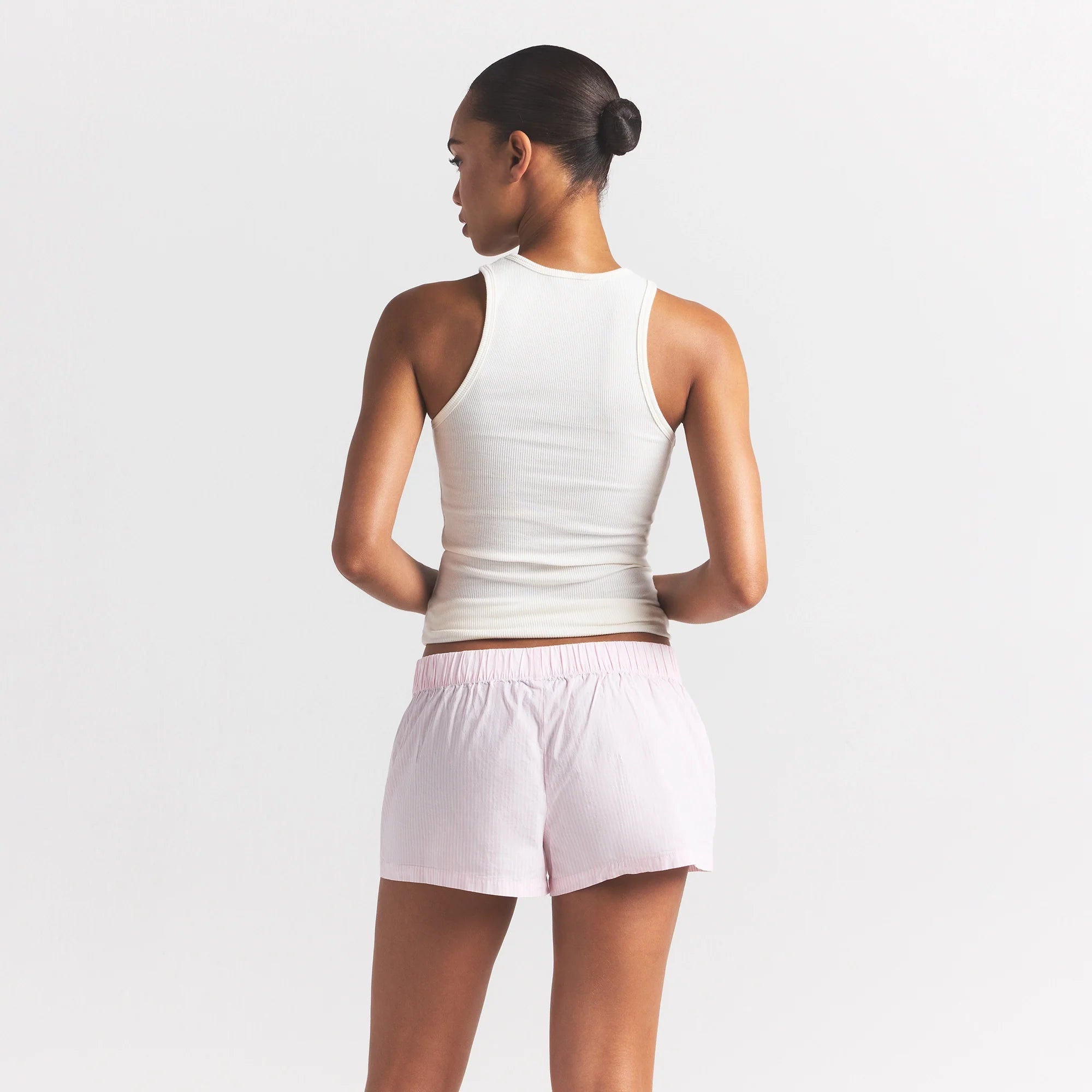 COTTON POPLIN BOXER SLEEP SET | CHERRY BLOSSOM STRIPE