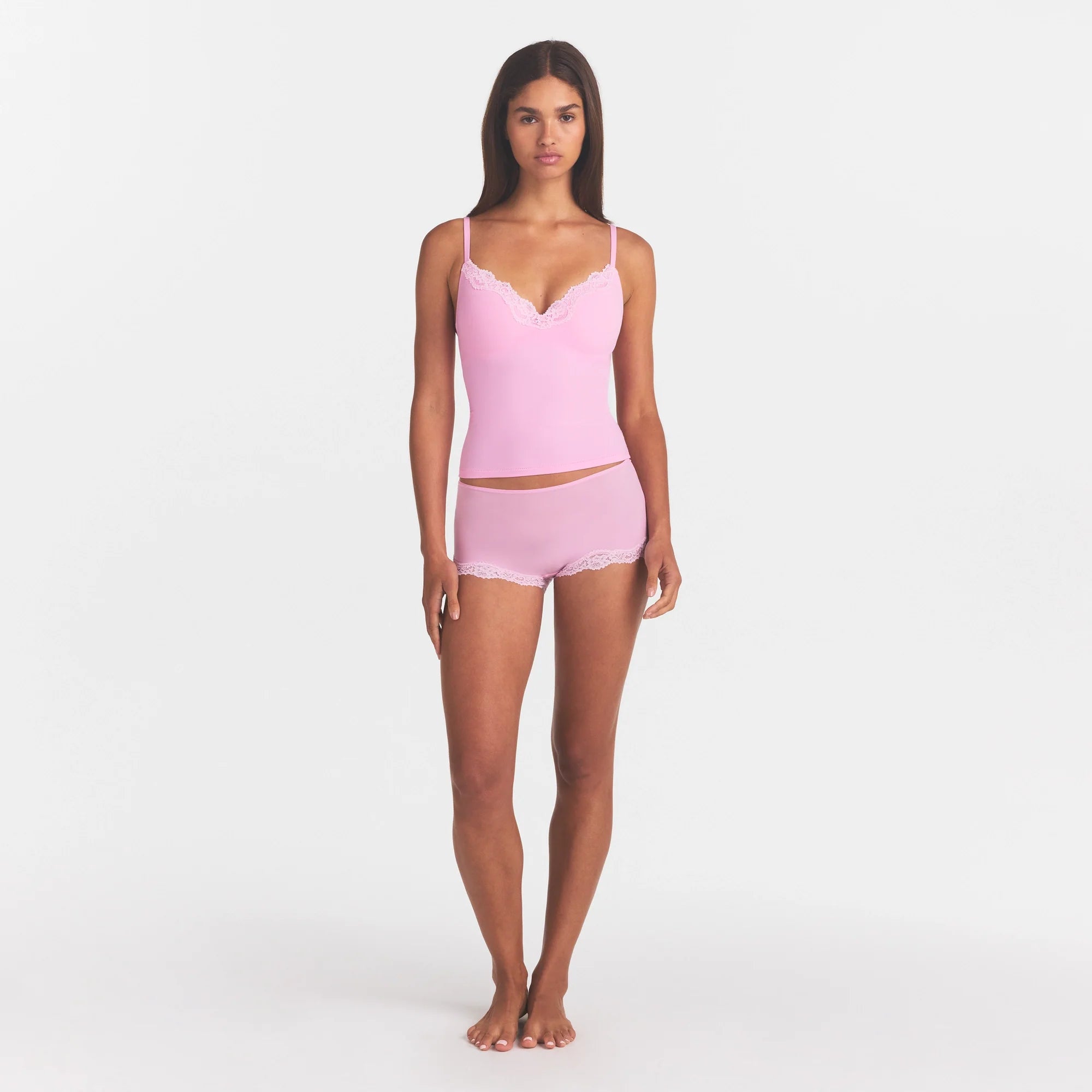 FITS EVERYBODY LACE PUSH-UP CAMI | BUBBLE GUM TONAL