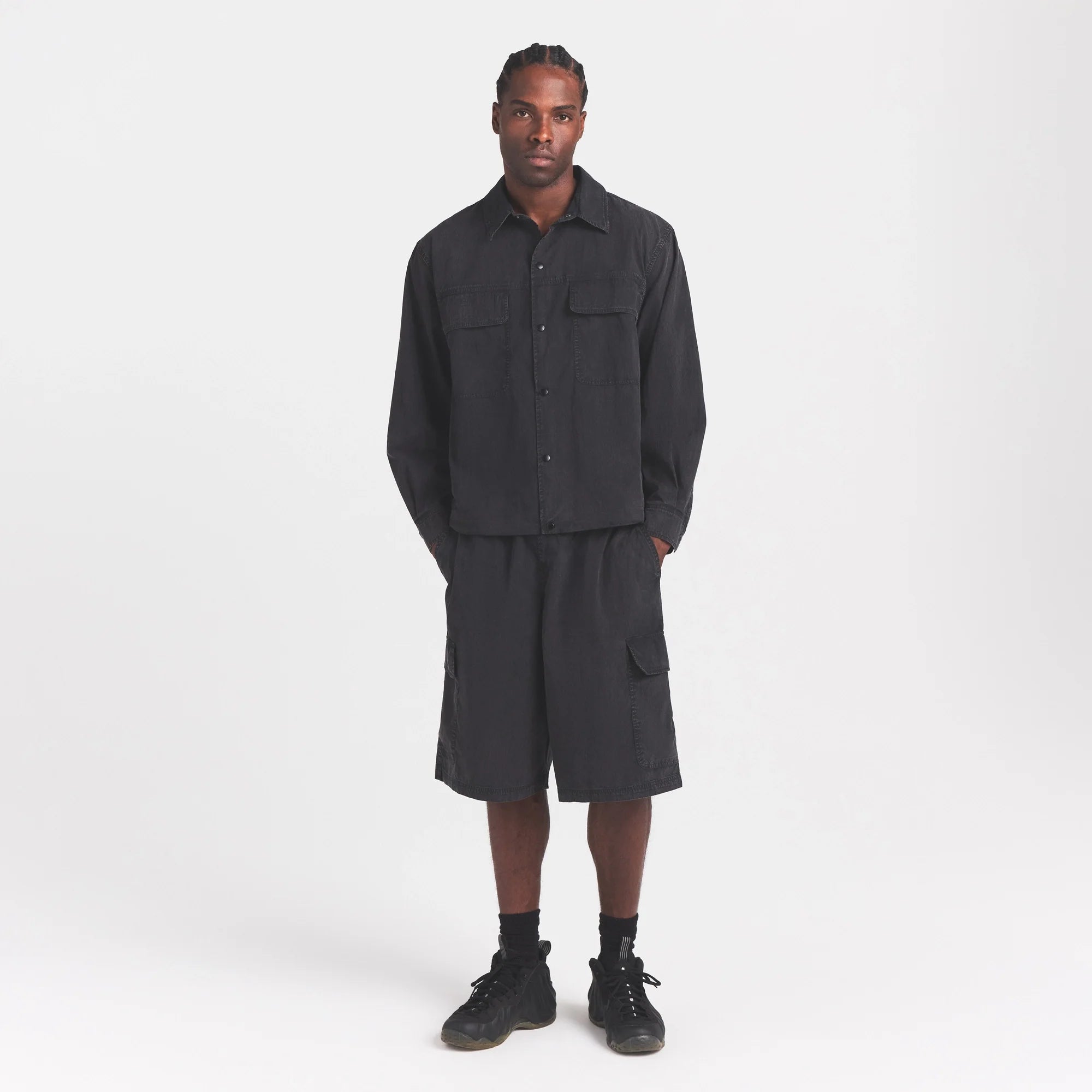 WOVEN MENS RELAXED SHIRT | ONYX