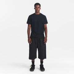 HEAVYWEIGHT COTTON MENS RELAXED CROPPED CREWNECK | OBSIDIAN