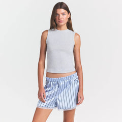 WORN IN JERSEY HIGH CREW TANK | LIGHT HEATHER GREY