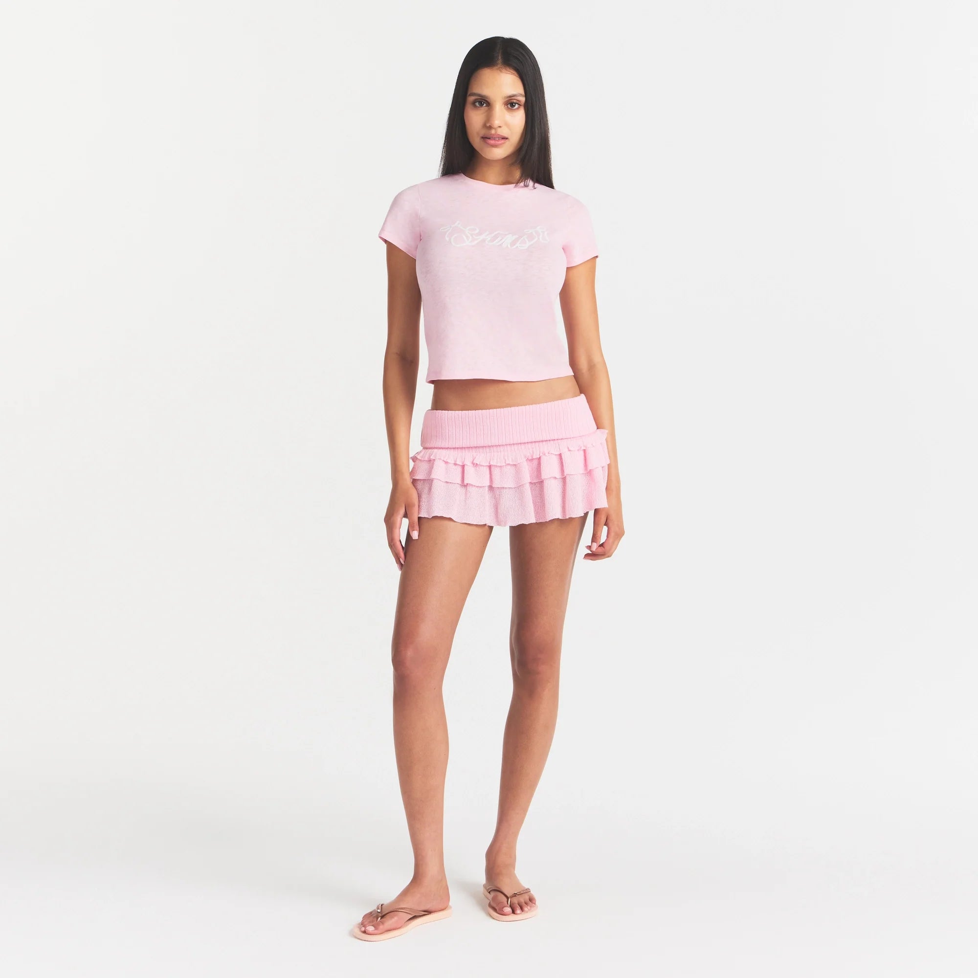 WORN IN JERSEY T-SHIRT | PEONY SKIMS BOW
