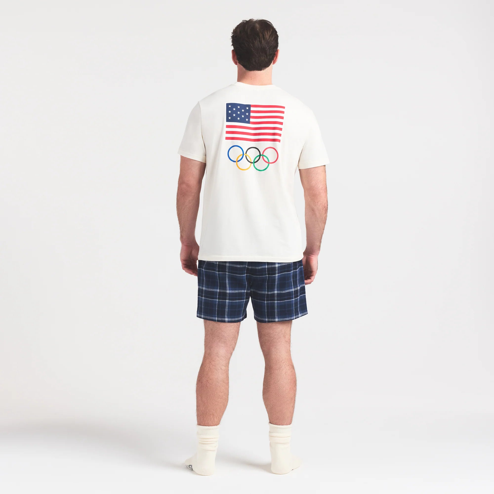 SKIMS FOR TEAM USA JERSEY SLEEP MENS OLYMPIC T-SHIRT | ECRU