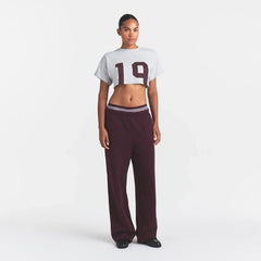 WORN IN JERSEY SUPER CROPPED T-SHIRT | CURRANT 19 PRINT
