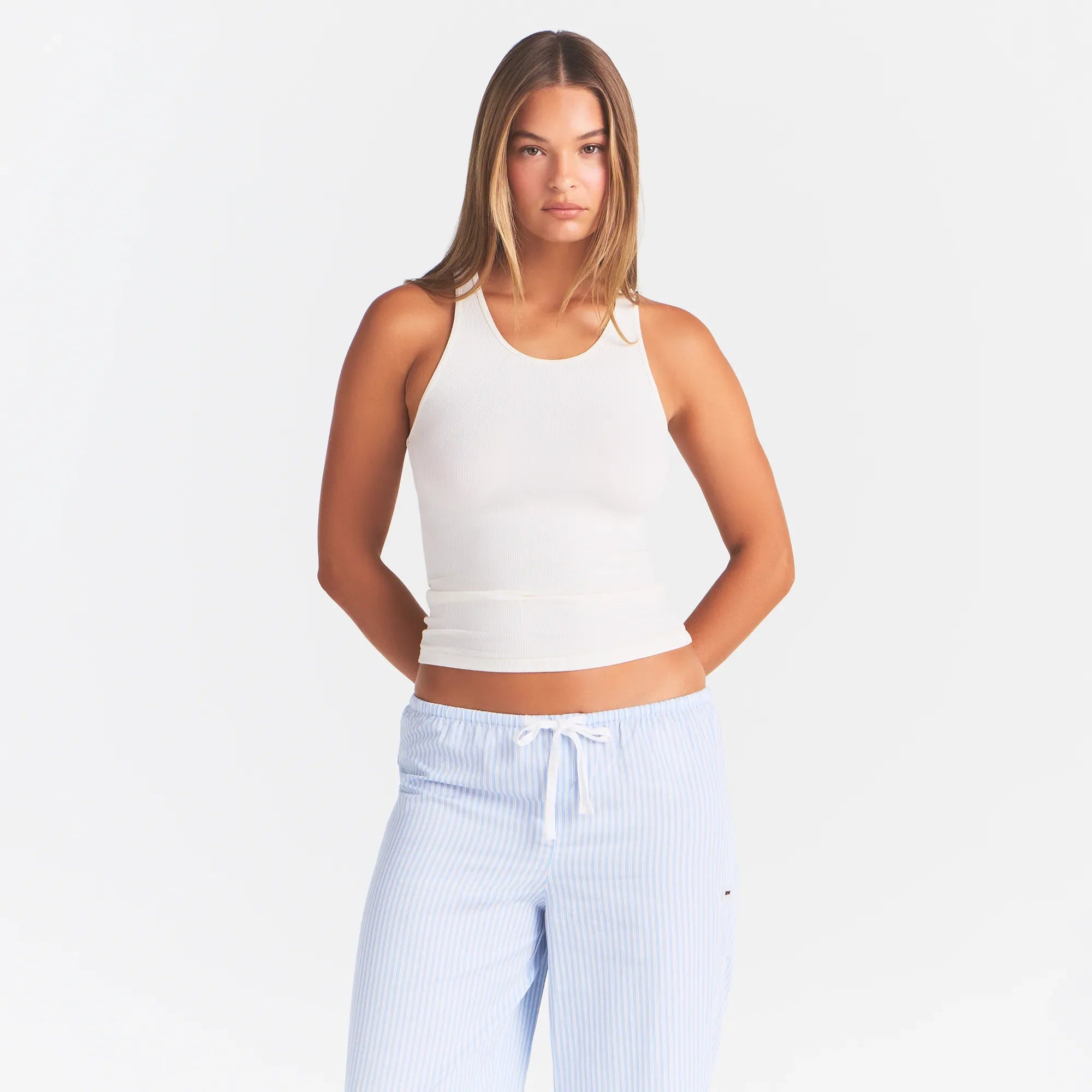 RIB SLEEP TANK | IVORY