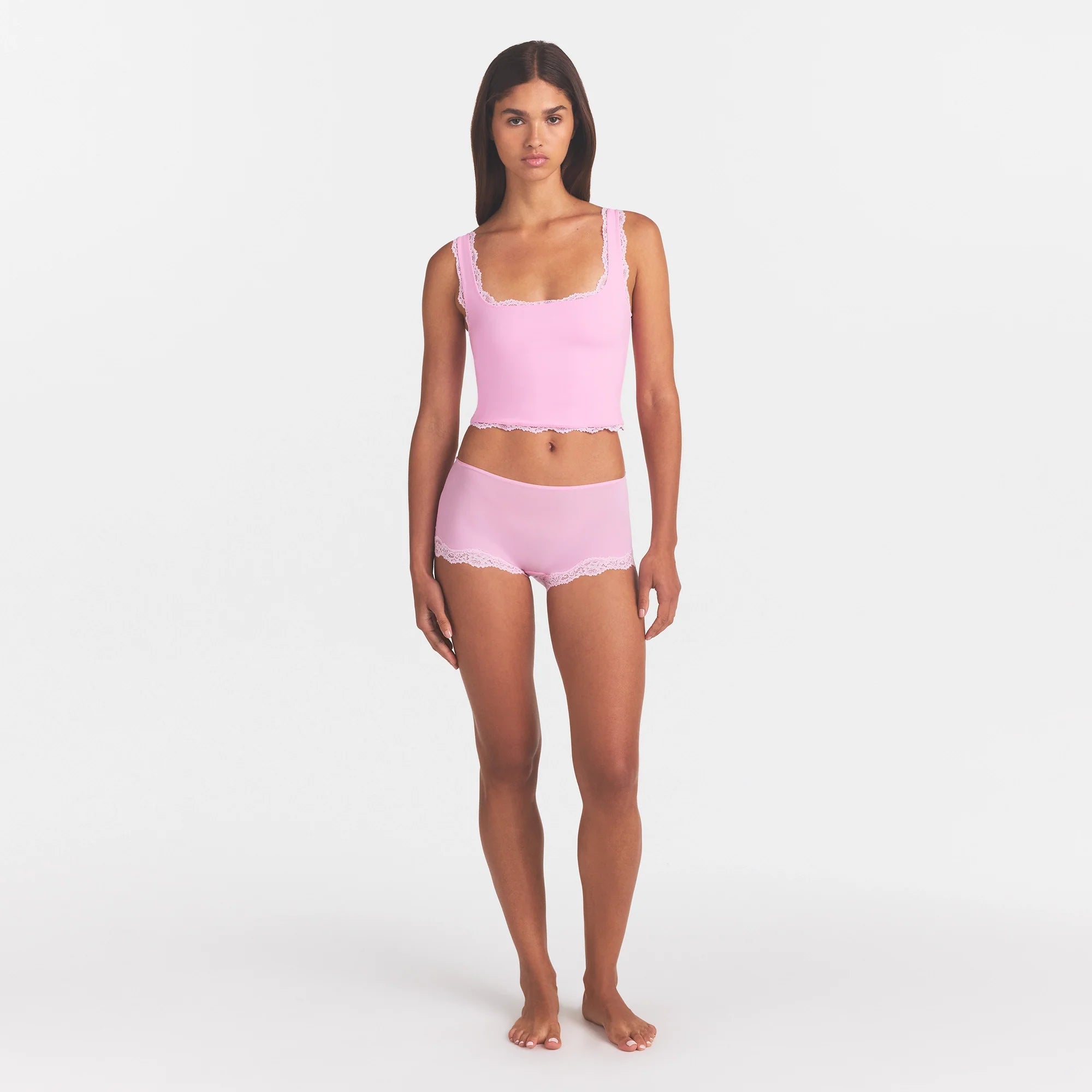 FITS EVERYBODY LACE TANK | BUBBLE GUM TONAL
