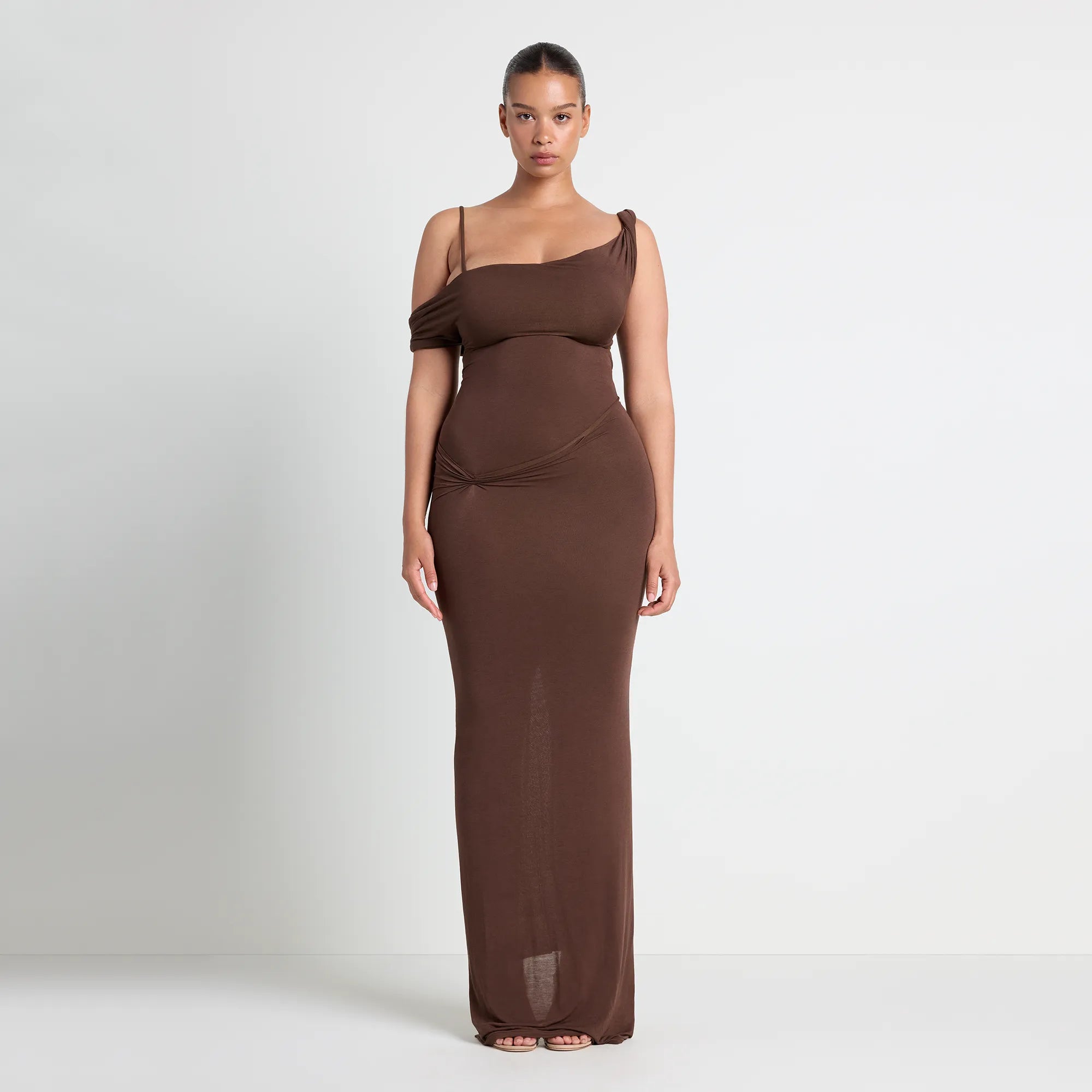 VETTESE X SKIMS SHEER MODAL DRAPED BRALETTE | COCOA